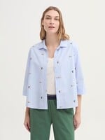 NICE THINGS NICE THINGS FLYING BOOKS PRINTS BLOUSE LIGHT BLUE