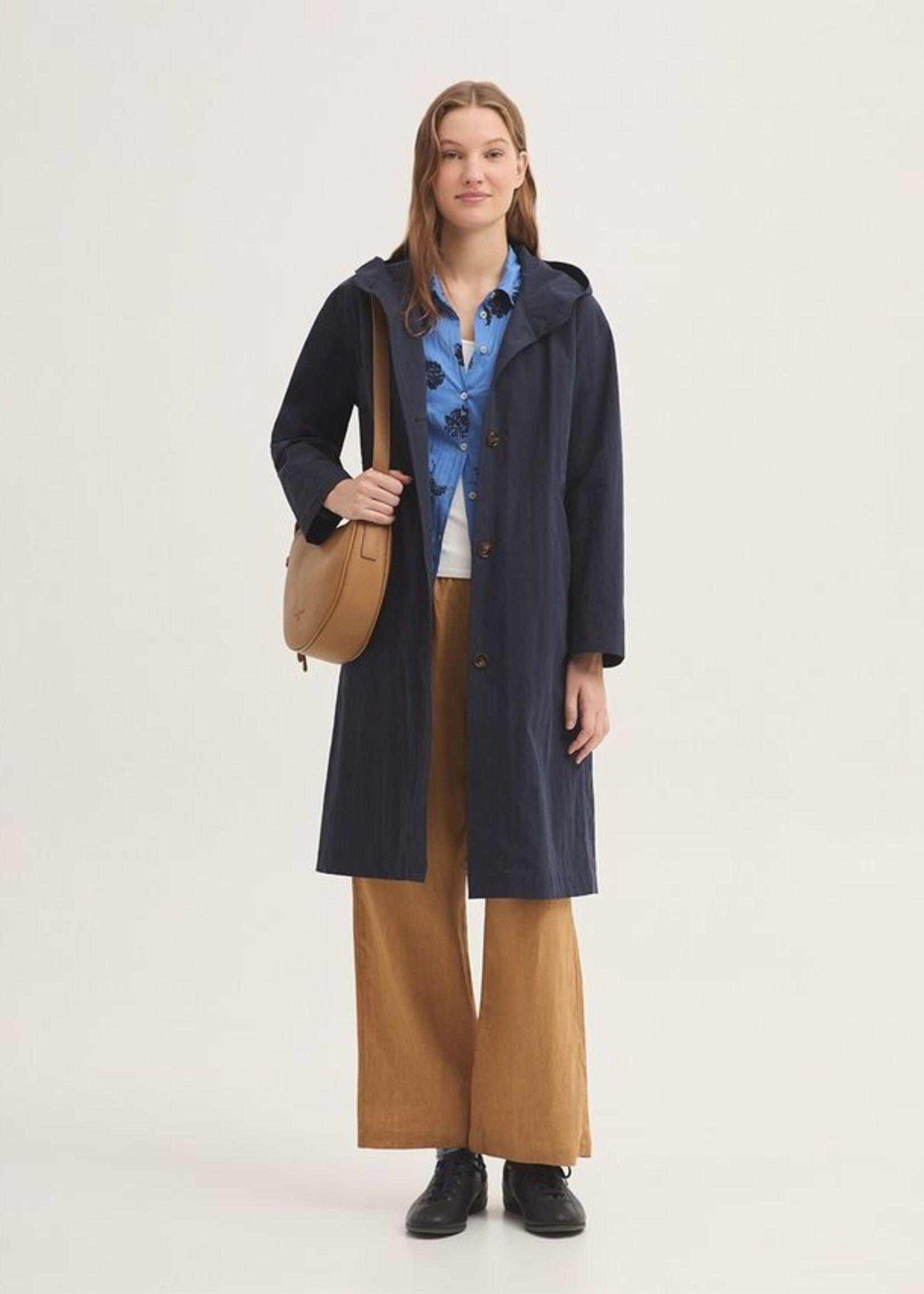 NICE THINGS NICE THINGS ELASTIC WAIST 100% LINEN TROUSER OCHRE