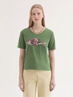 NICE THINGS NICE THINGS PEONIA FISH COTTON T SHIRT KHAKI