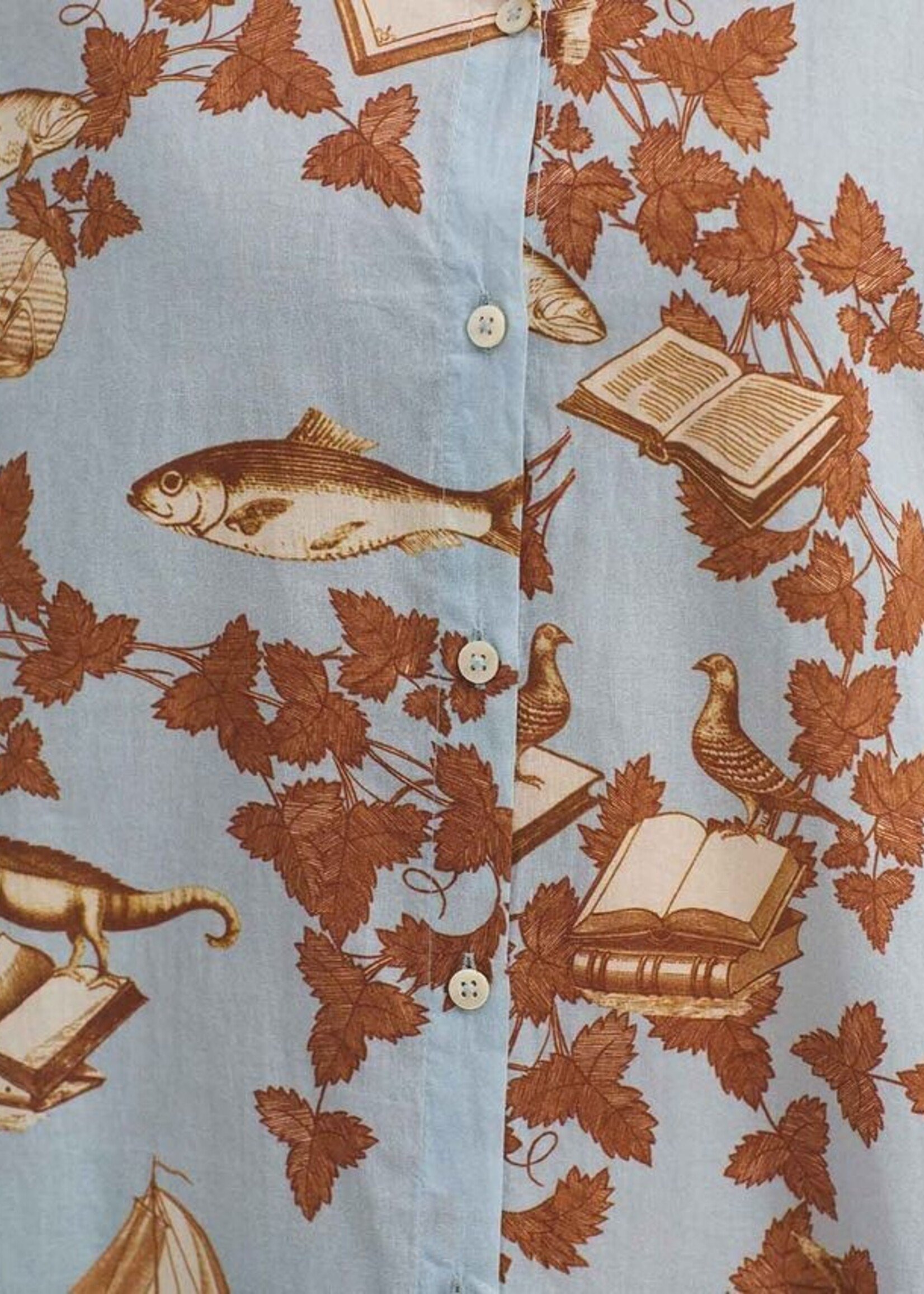 NICE THINGS NICE THINGS MIDSUMMER BOOKS BLOUSE LIGHT BLUE