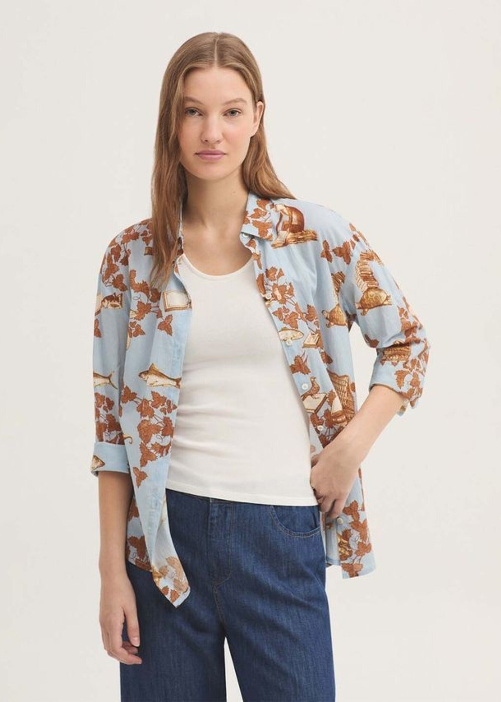 NICE THINGS NICE THINGS MIDSUMMER BOOKS BLOUSE LIGHT BLUE