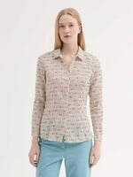 NICE THINGS NICE THINGS HELLENIC WAVES PRINT BLOUSE ECRU