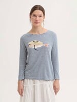 NICE THINGS NICE THINGS STRIPE PROVENCAL FISH T SHIRT NAVY