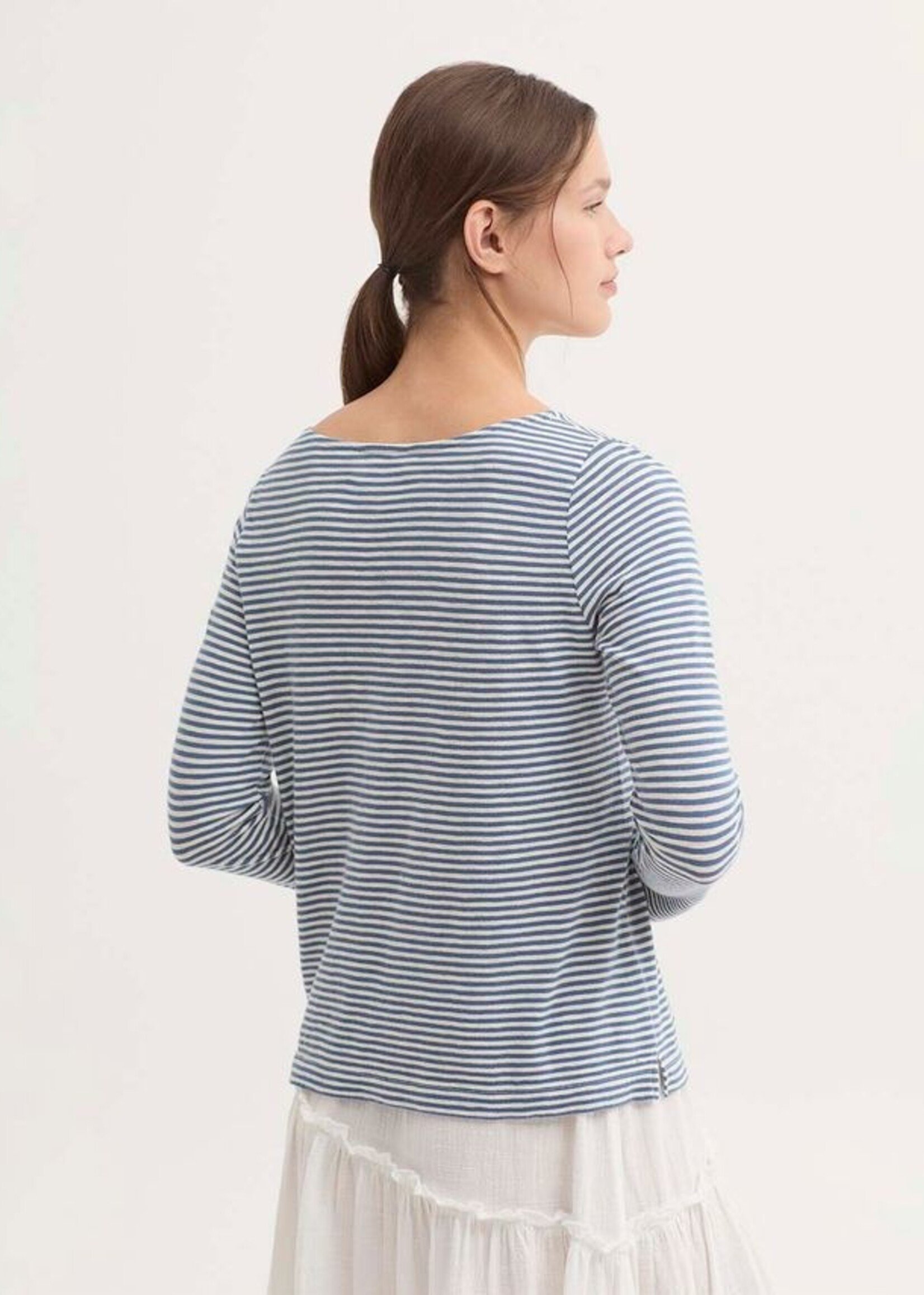 NICE THINGS NICE THINGS STRIPE PROVENCAL FISH T SHIRT NAVY