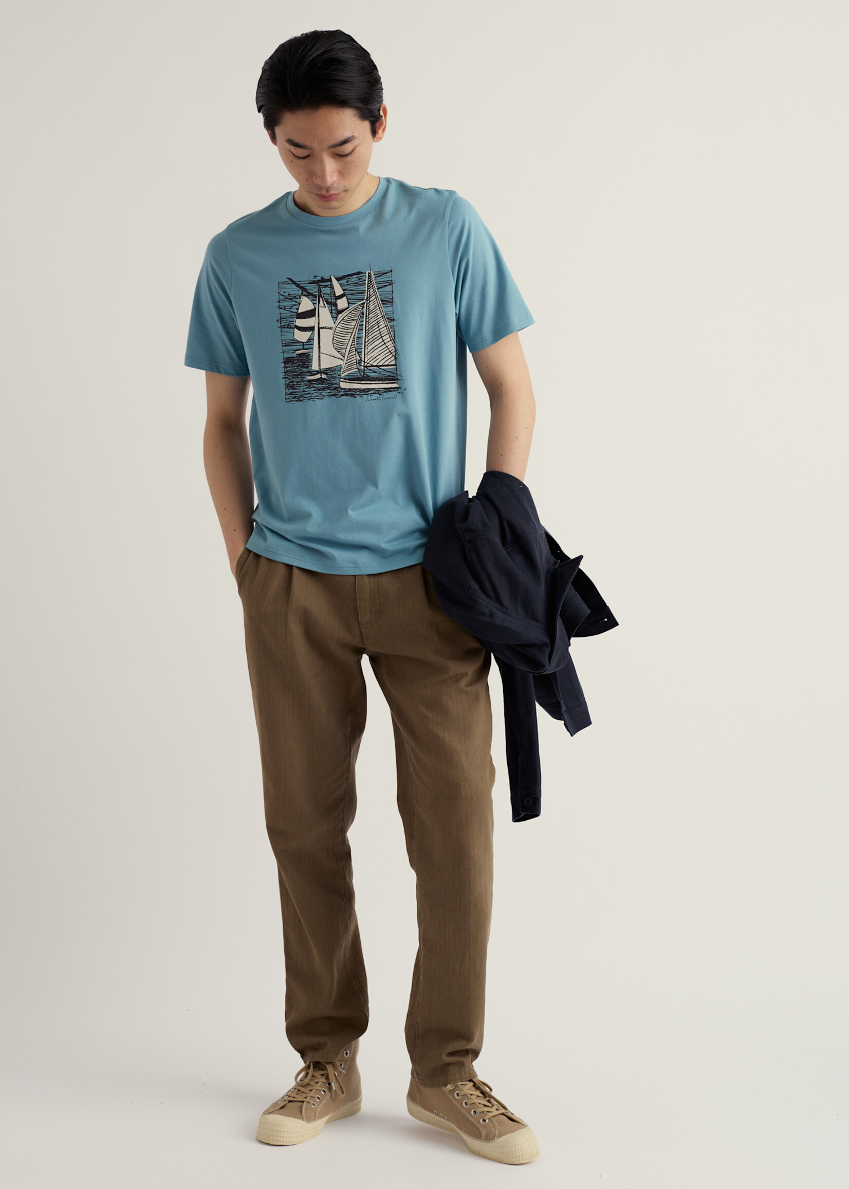 SEASALT CORNWALL SEASALT MEN’S MIDWATCH T SHIRT COVERACK BOATS ENAMEL