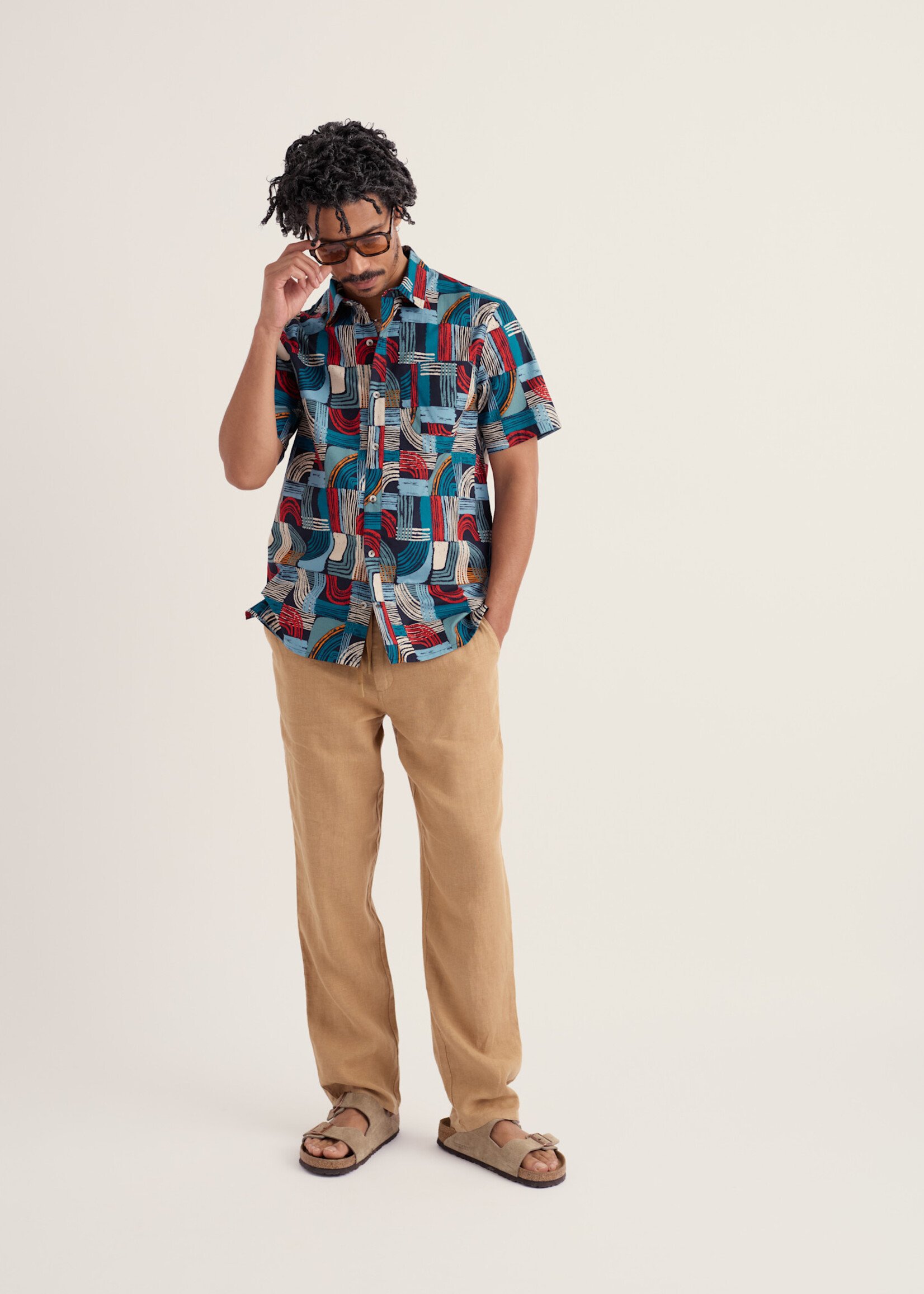 SEASALT CORNWALL SEASALT MEN’S GODREV SHIRT DRAWN SHAPES SKETCH INKWELL