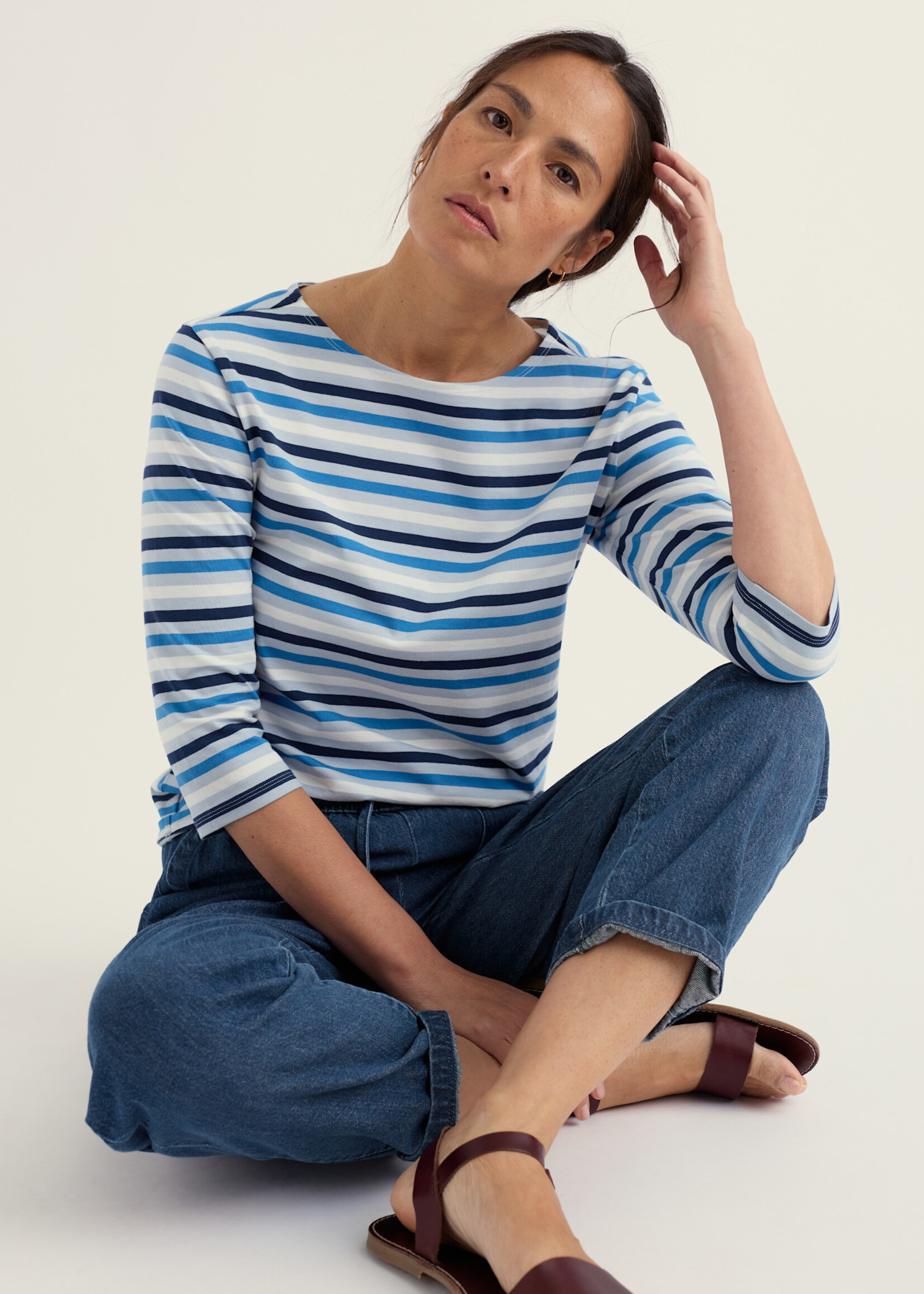 SEASALT CORNWALL SEASALT SAILOR TOP TRI MINI CORNISH BLUE FOG