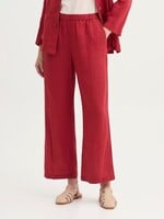 NICE THINGS NICE THINGS TROUSER ELASTIC WAIST 100% LINEN RED