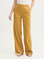 NICE THINGS NICE THINGS LINEN COTTON PINE STRIPE TROUSER DARK YELLOW
