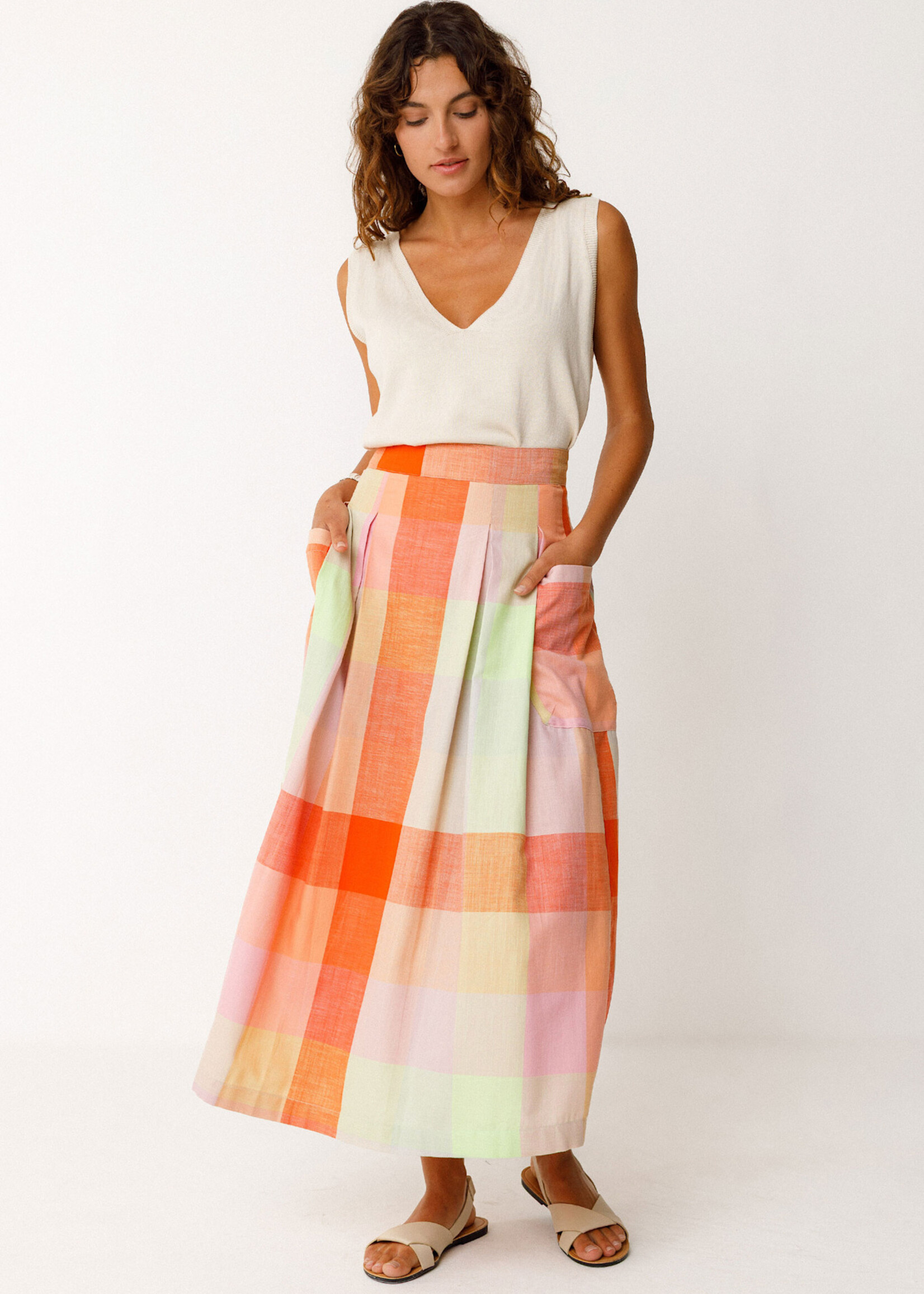 SKFK SKFK IRAMA GOTS SKIRT CHECKS