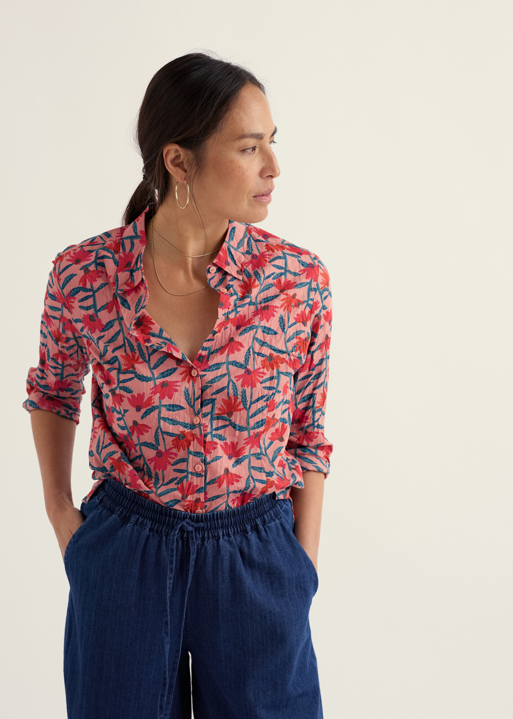 SEASALT CORNWALL SEASALT LARISSA SHIRT ECHINACEA STEMS ROSEHIP