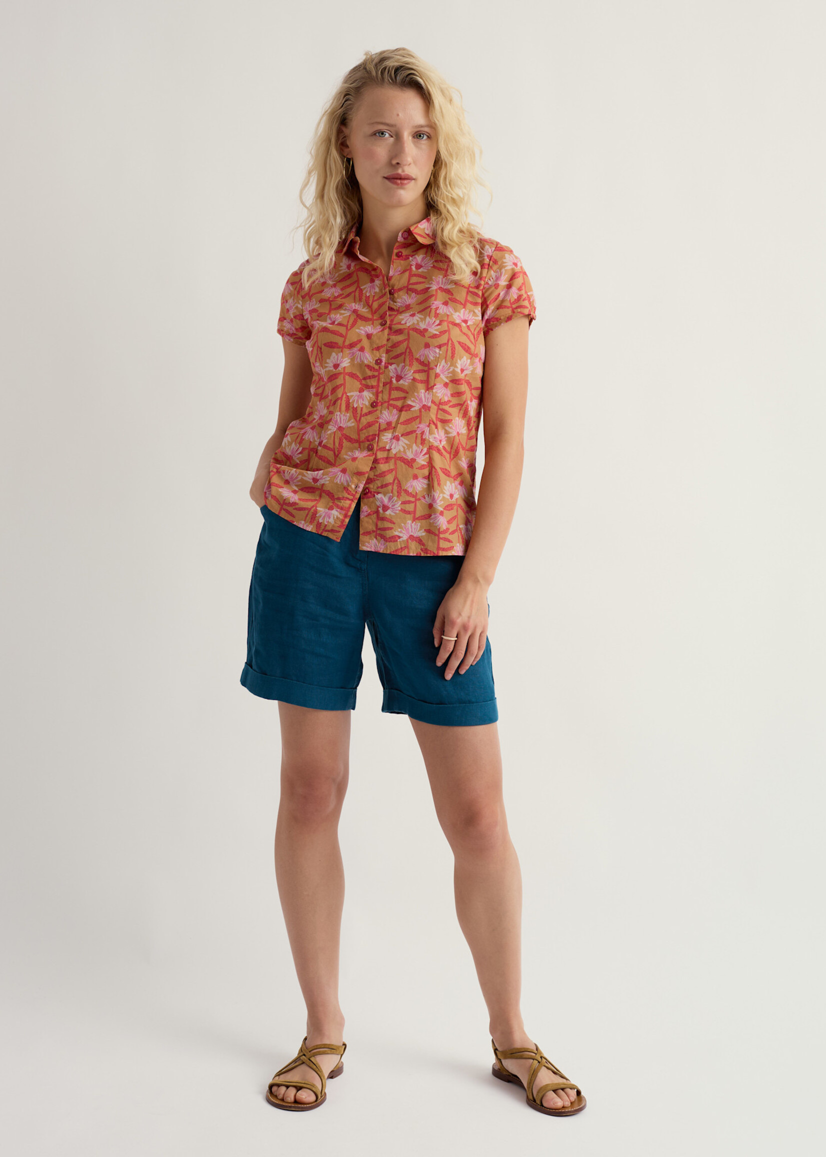 SEASALT CORNWALL SEASALT RUSHMAKER SHIRT ECHINACEA STEMS TOMATO