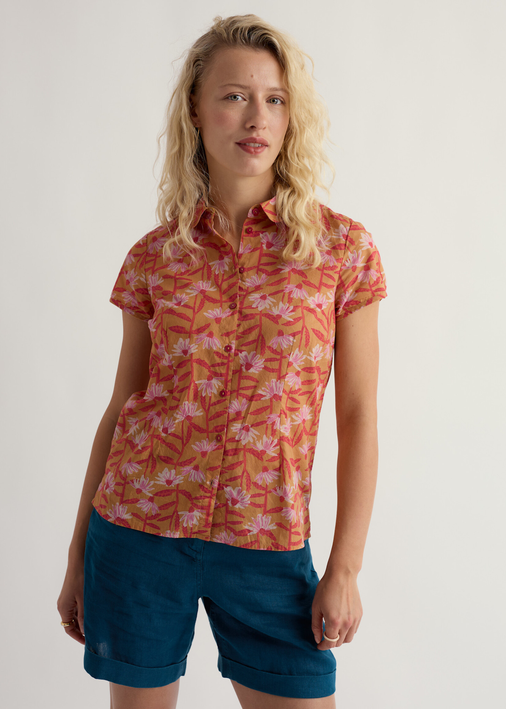 SEASALT CORNWALL SEASALT RUSHMAKER SHIRT ECHINACEA STEMS TOMATO