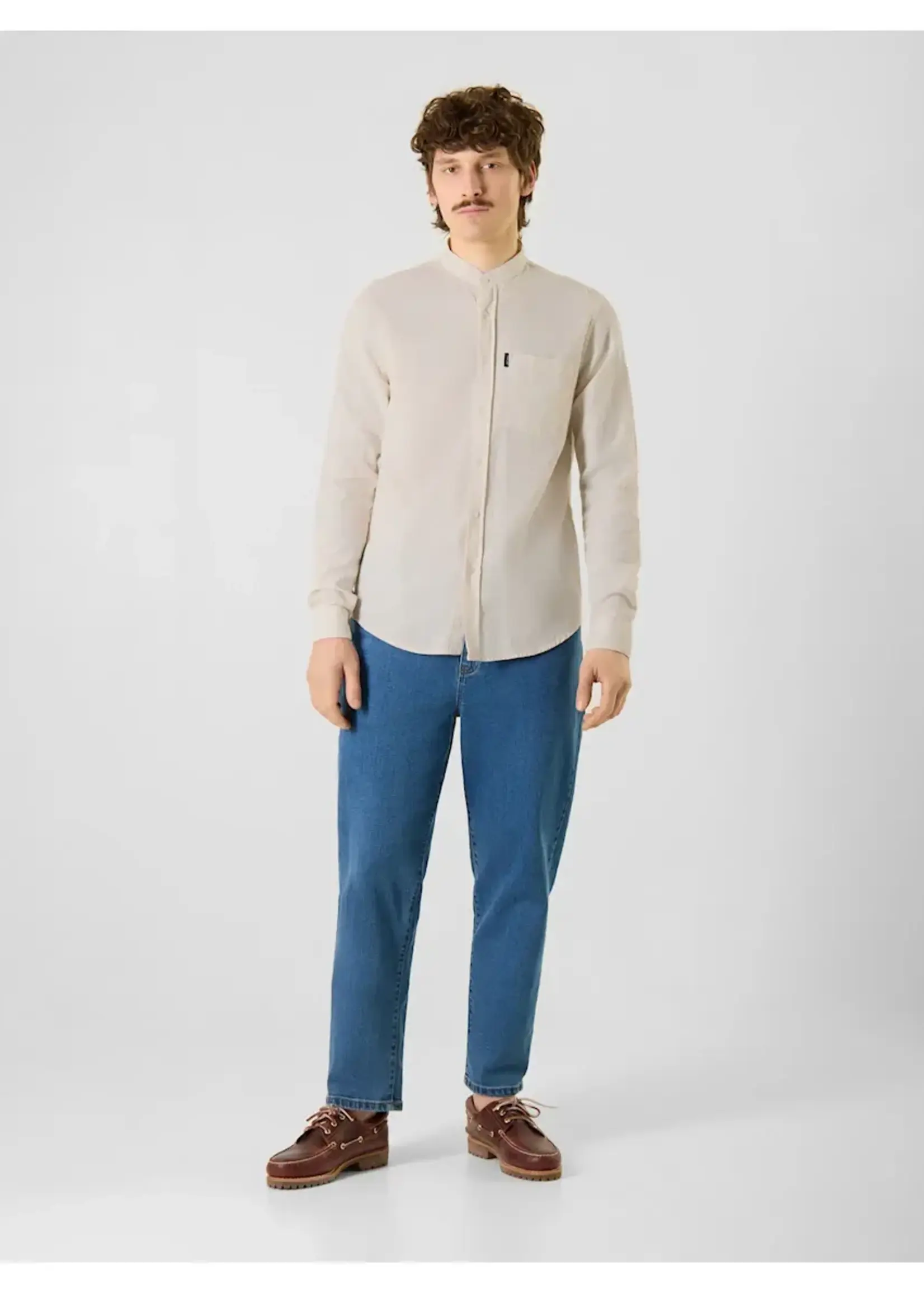 ANTWRP ANTWRP LINEN  LS SHIRT MANDARIN COLLAR ECRU