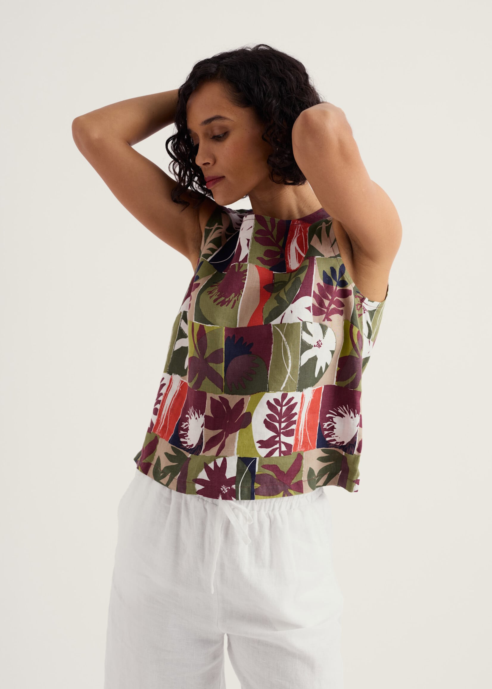 SEASALT CORNWALL SEASALT COLOUR STUDY TOP FLORAL SPLICE CACAO