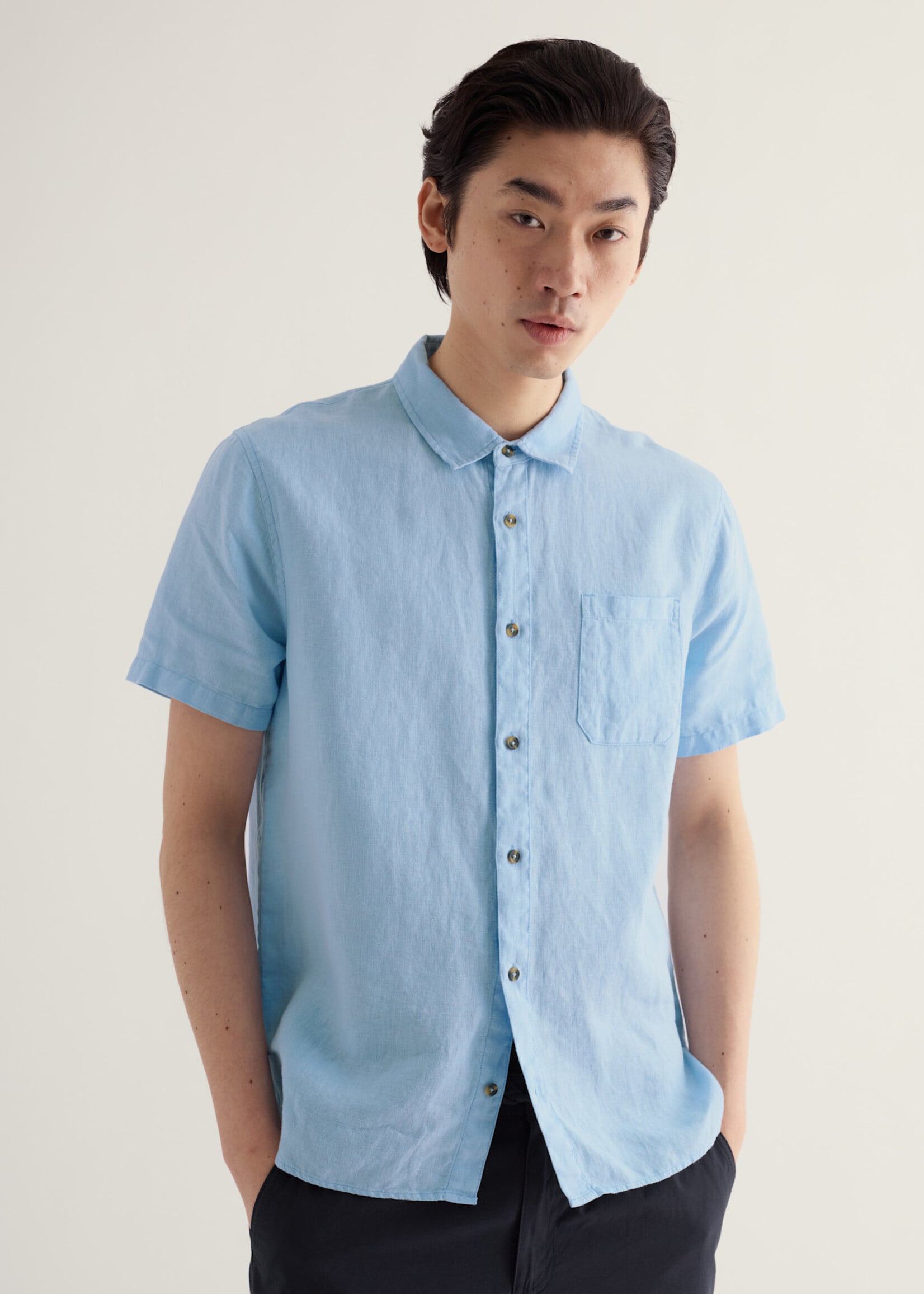 SEASALT CORNWALL SEASALT MEN’S CARNE LINEN SHIRT WATERFALL