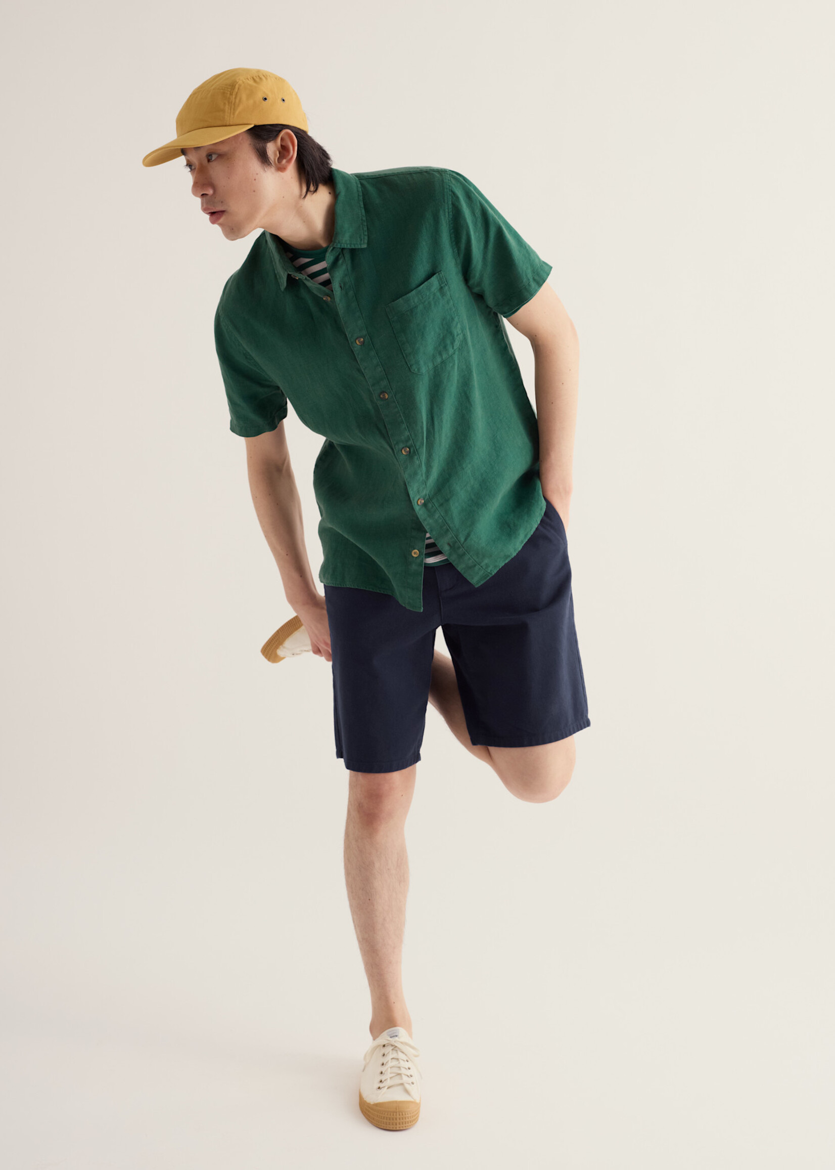 SEASALT CORNWALL SEASALT MEN’S CARNE SS SHIRT RUSCUS LEAF