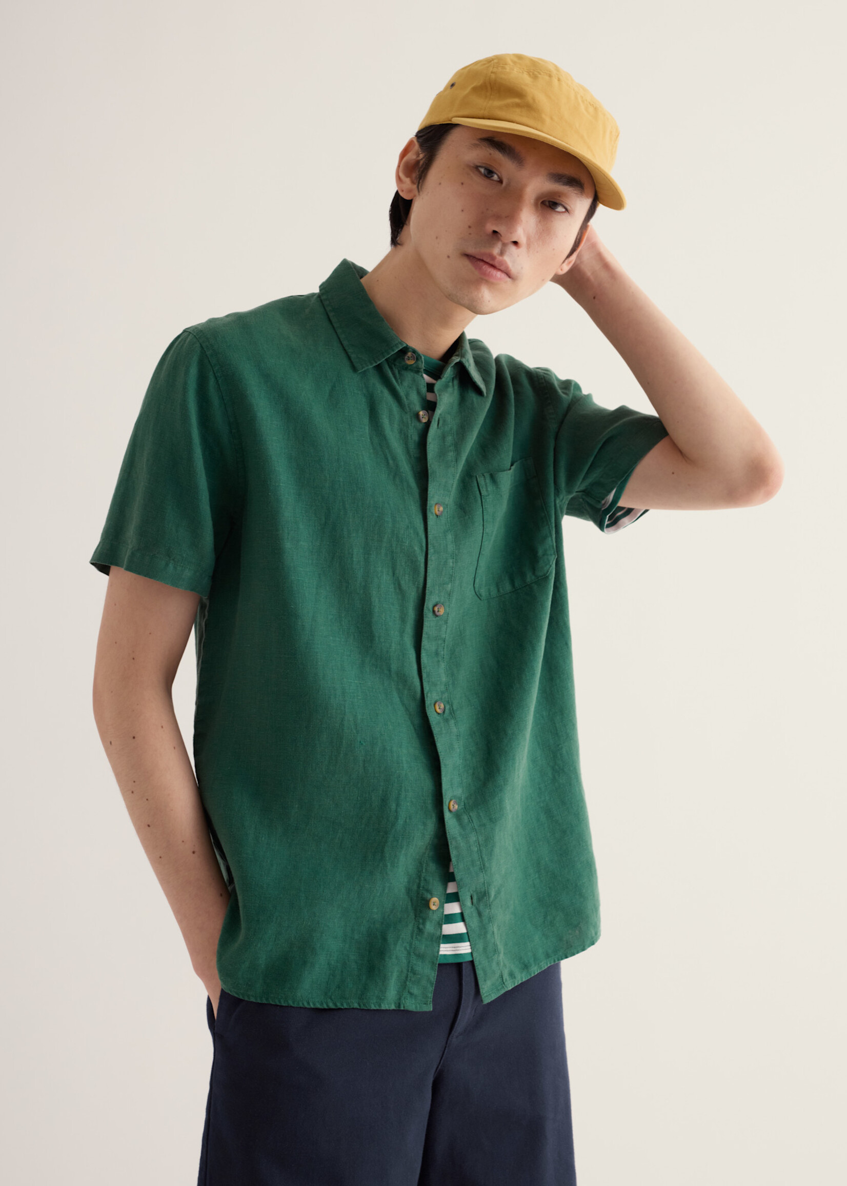 SEASALT CORNWALL SEASALT MEN’S CARNE SS SHIRT RUSCUS LEAF