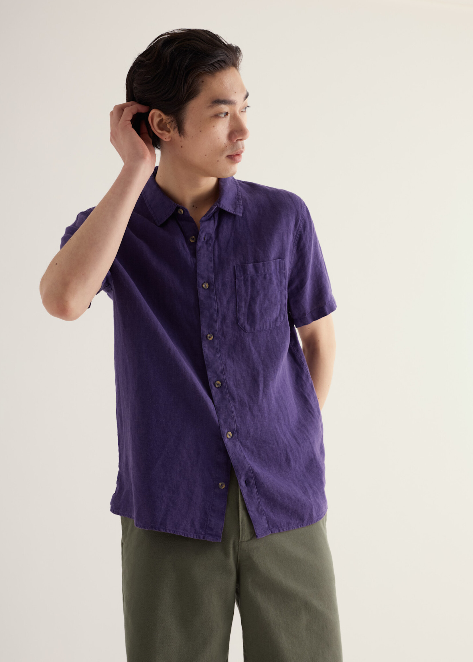 SEASALT CORNWALL SEASALT MEN’S CARNE SS SHIRT BLACKCURRANT