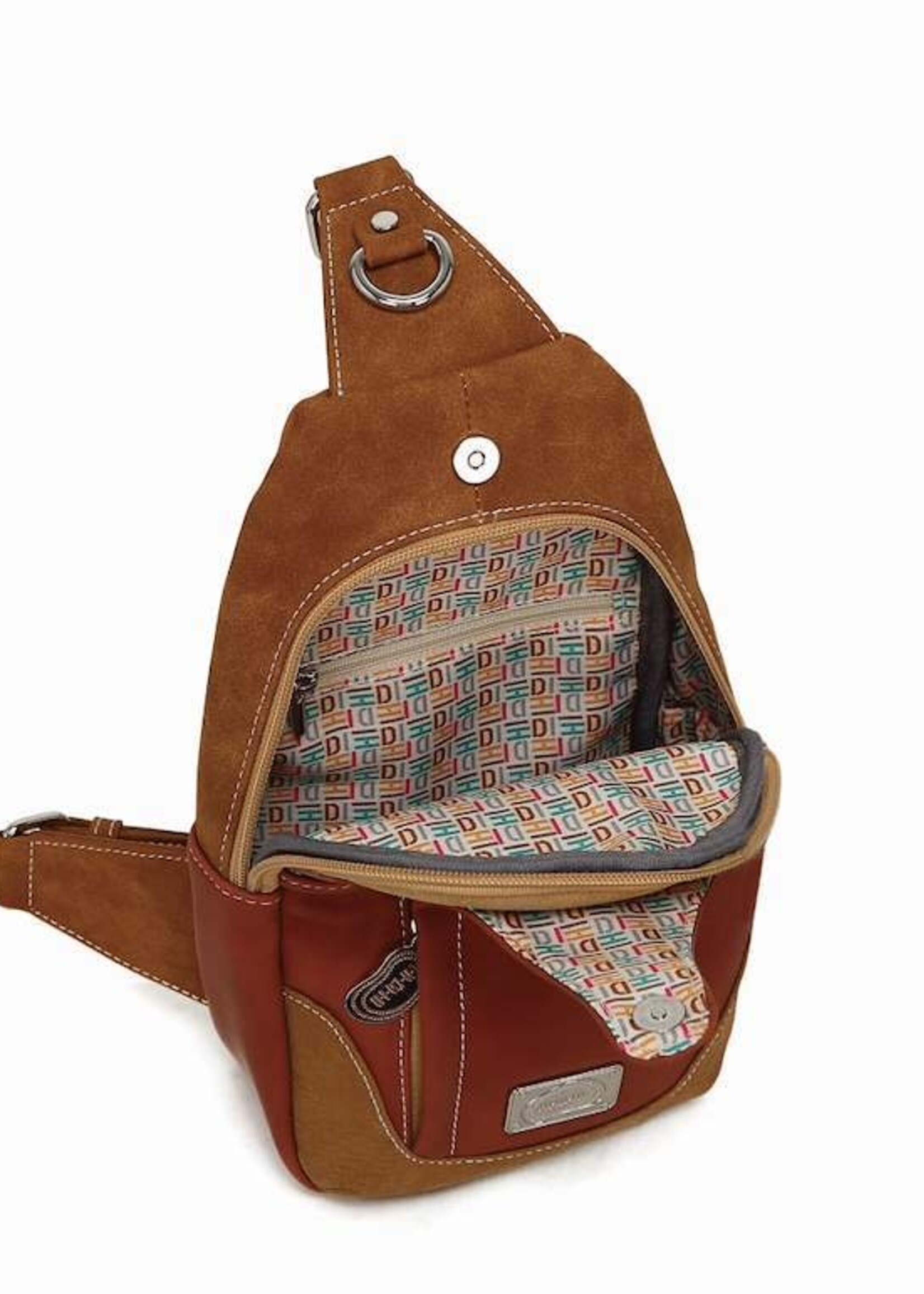 HIDIHI HIDIHI CAROL BACKPACK SHOULDERBAG HANDBAG COGNAC RED CL29