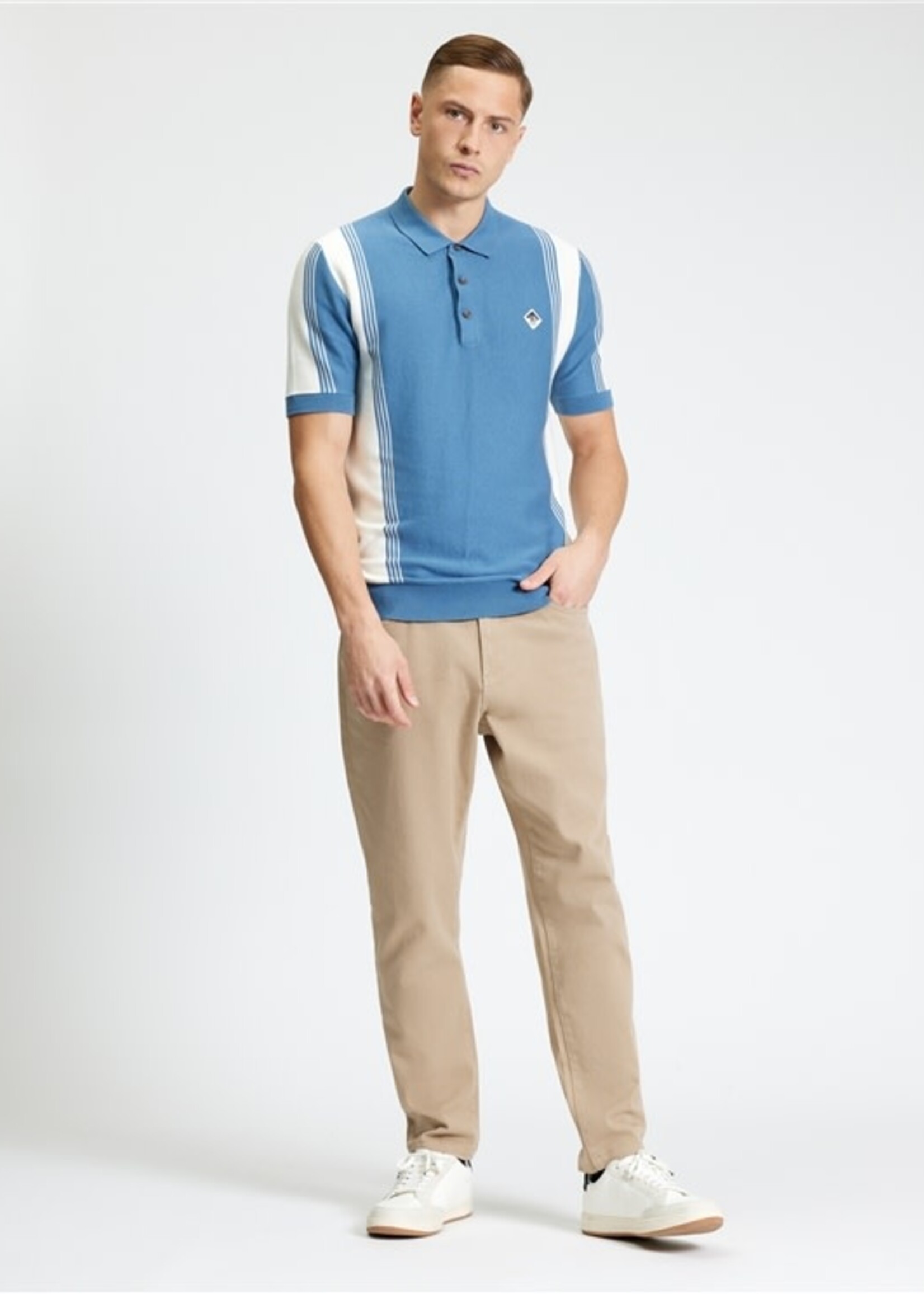 BEN SHERMAN BEN SHERMAN COLOUR BLOCK SPORT POLO RIVIERA BLUE