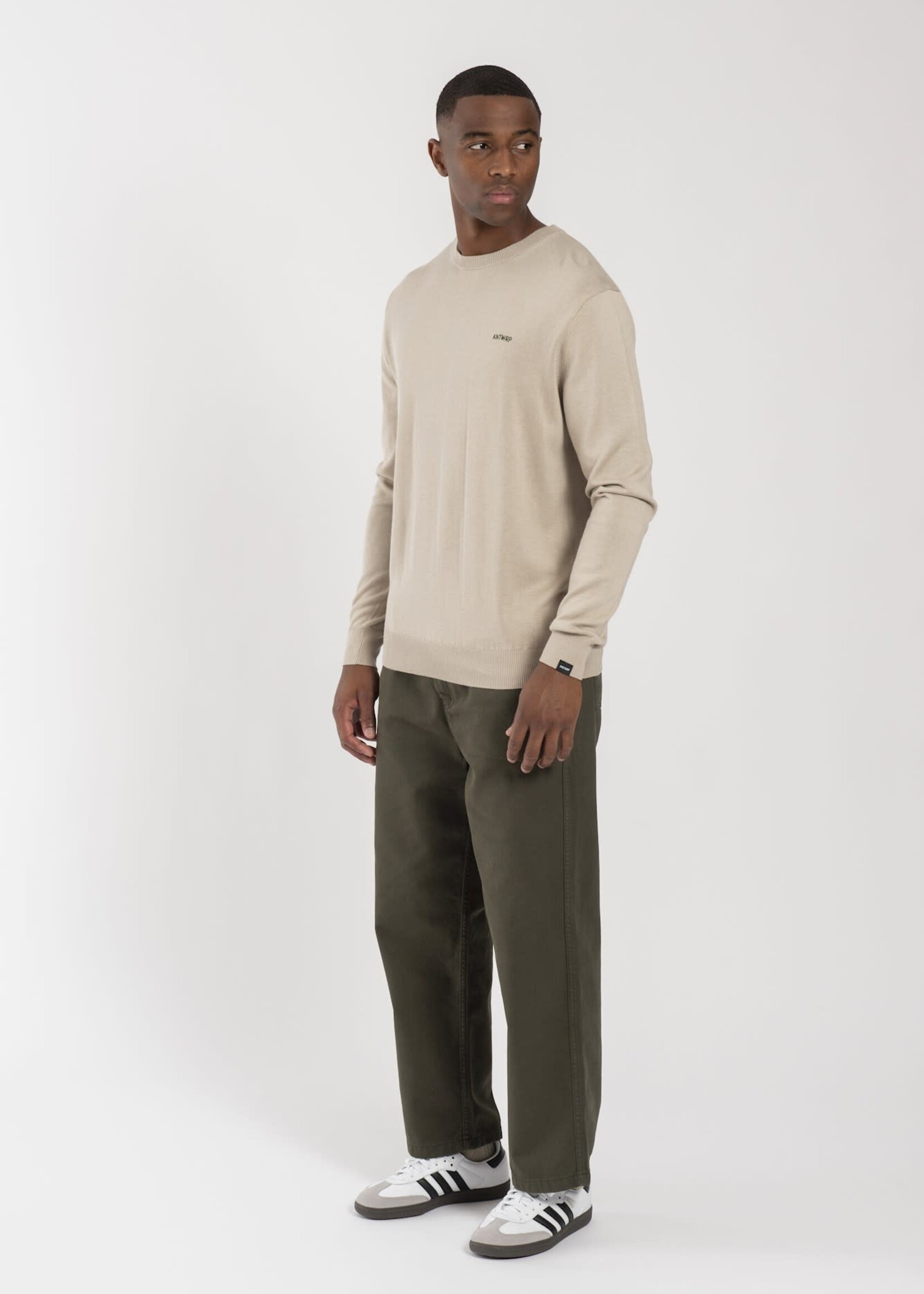 ANTWRP ANTWRP BASIC CREWNECK KNIT LIGHT BROWN