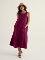 SEASALT CORNWALL SEASALT CRESTING WAVES LINEN DRESS DARK FREESIA