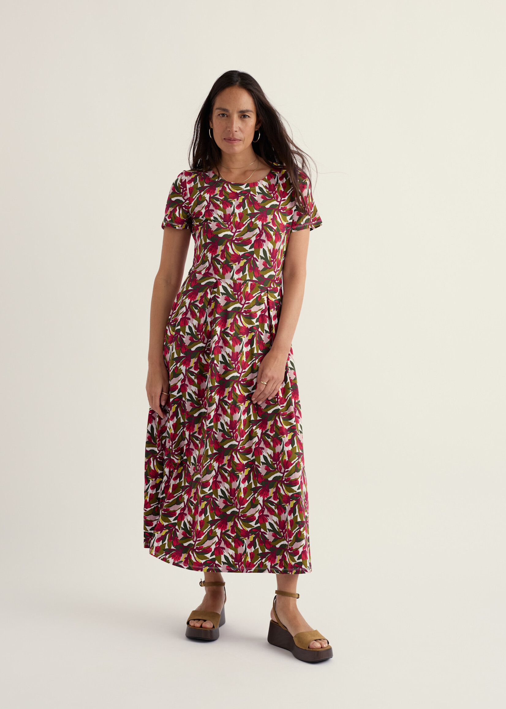 SEASALT CORNWALL SEASALT SS VERONICA DRESS ABSTRACT PROTEA CHALK