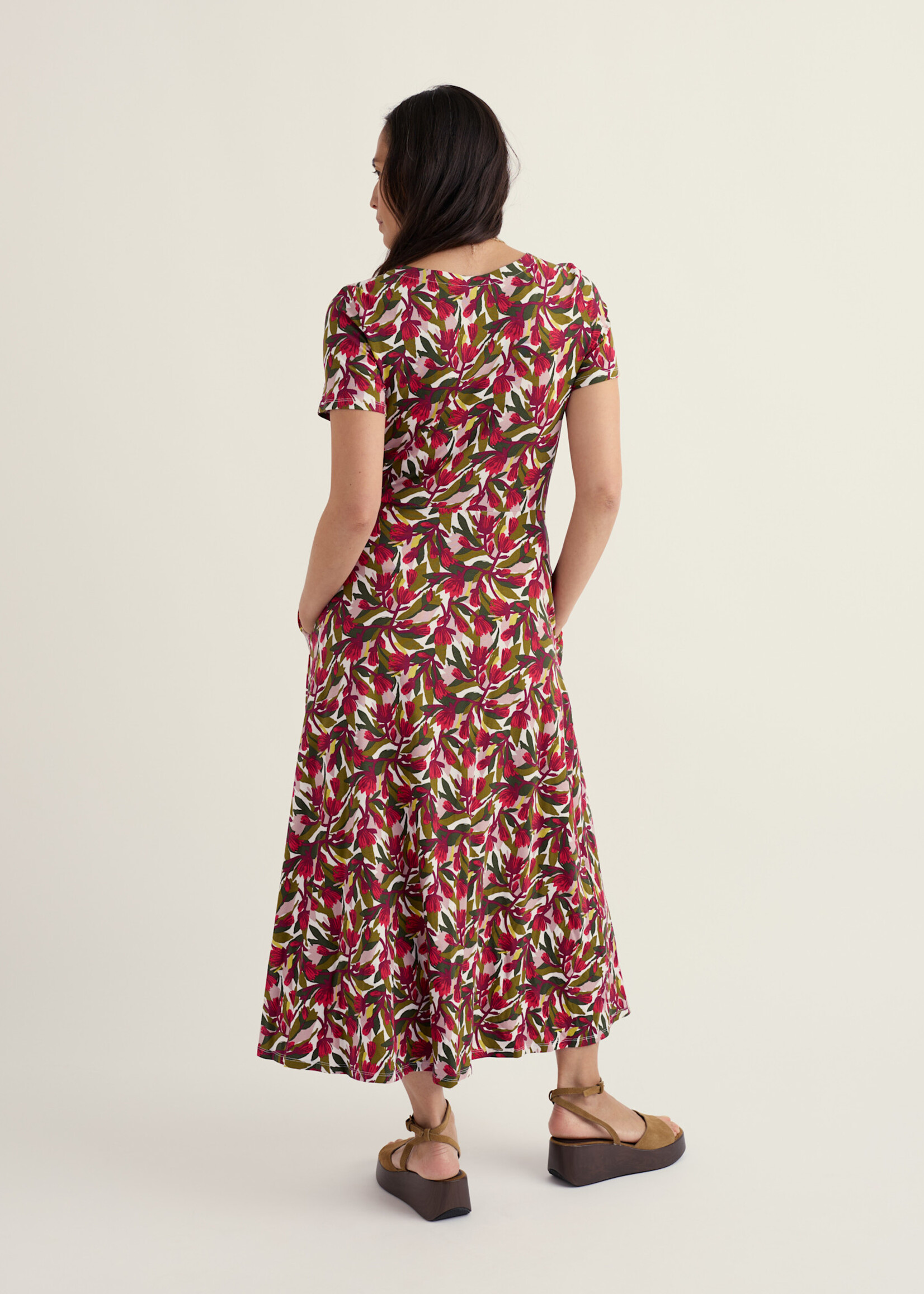 SEASALT CORNWALL SEASALT SS VERONICA DRESS ABSTRACT PROTEA CHALK