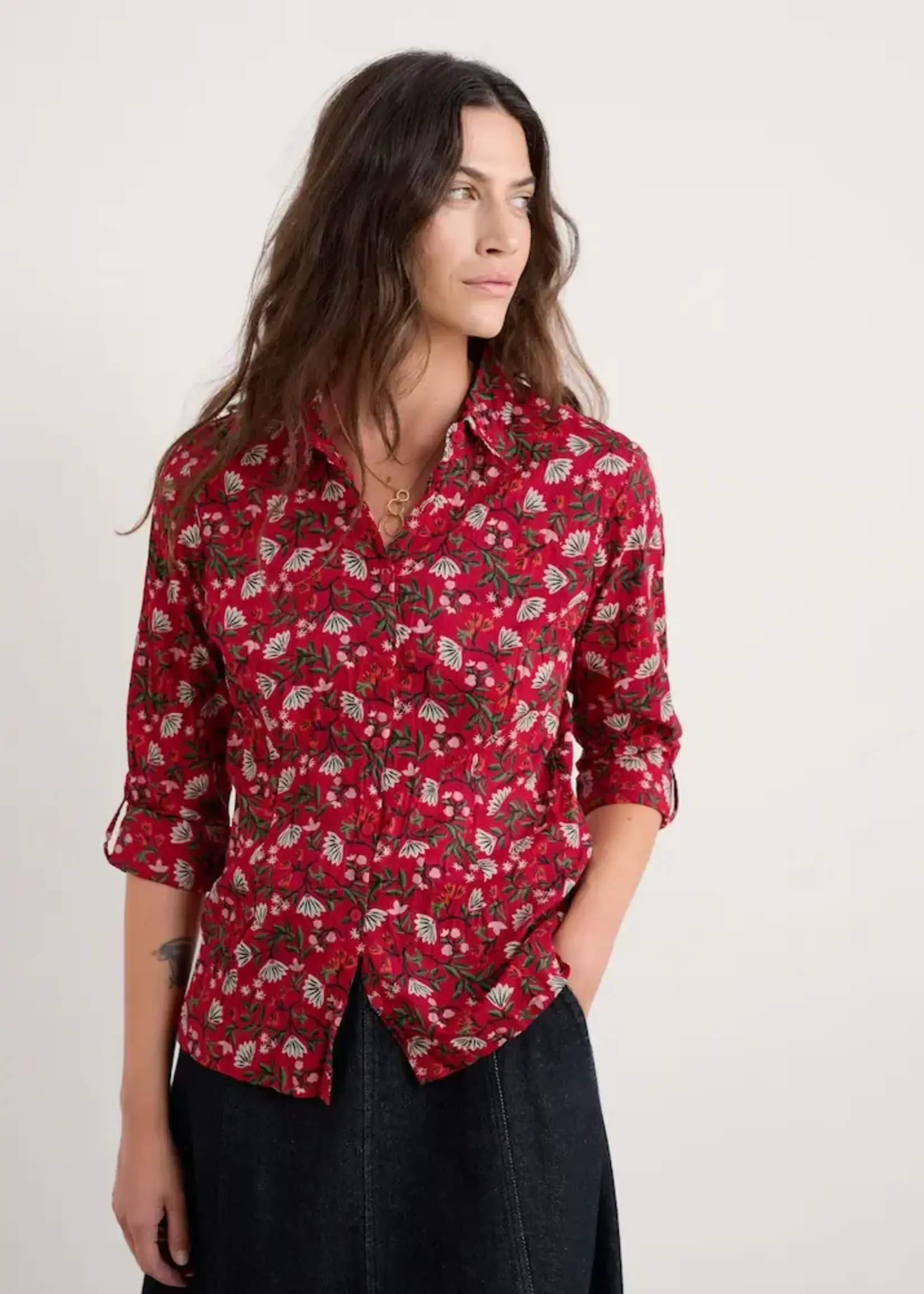 SEASALT CORNWALL SEASALT LARISSA SHIRT LARISSA SHIRT WINTER WILDFLOWER CARMINE
