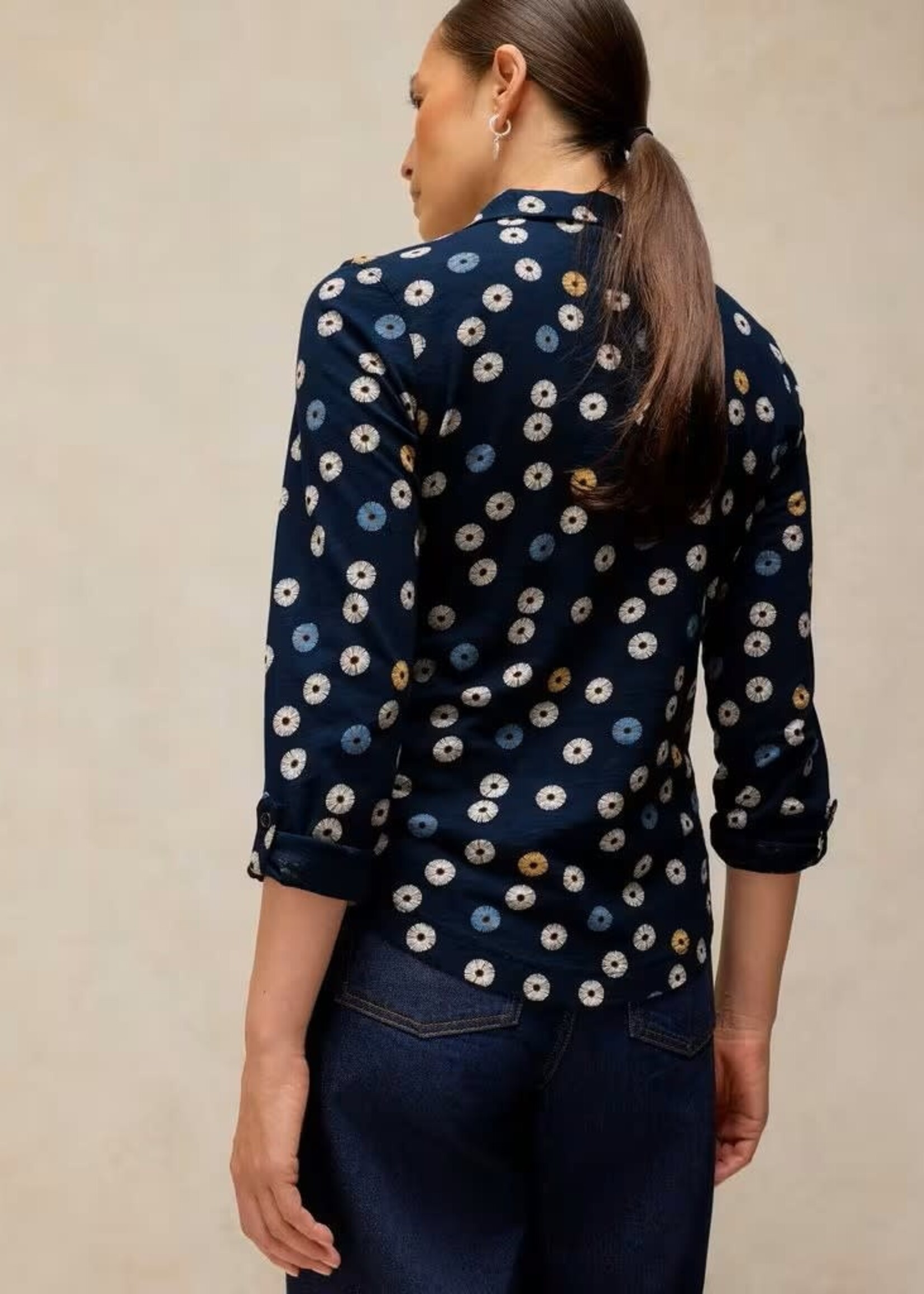 WHITE STUFF WHITE STUFF ANNIE JERSEY NAVY PRINT
