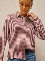 WHITE STUFF WHITE STUFF IMOGEN SHIRT PLUM MULTI STRIPE