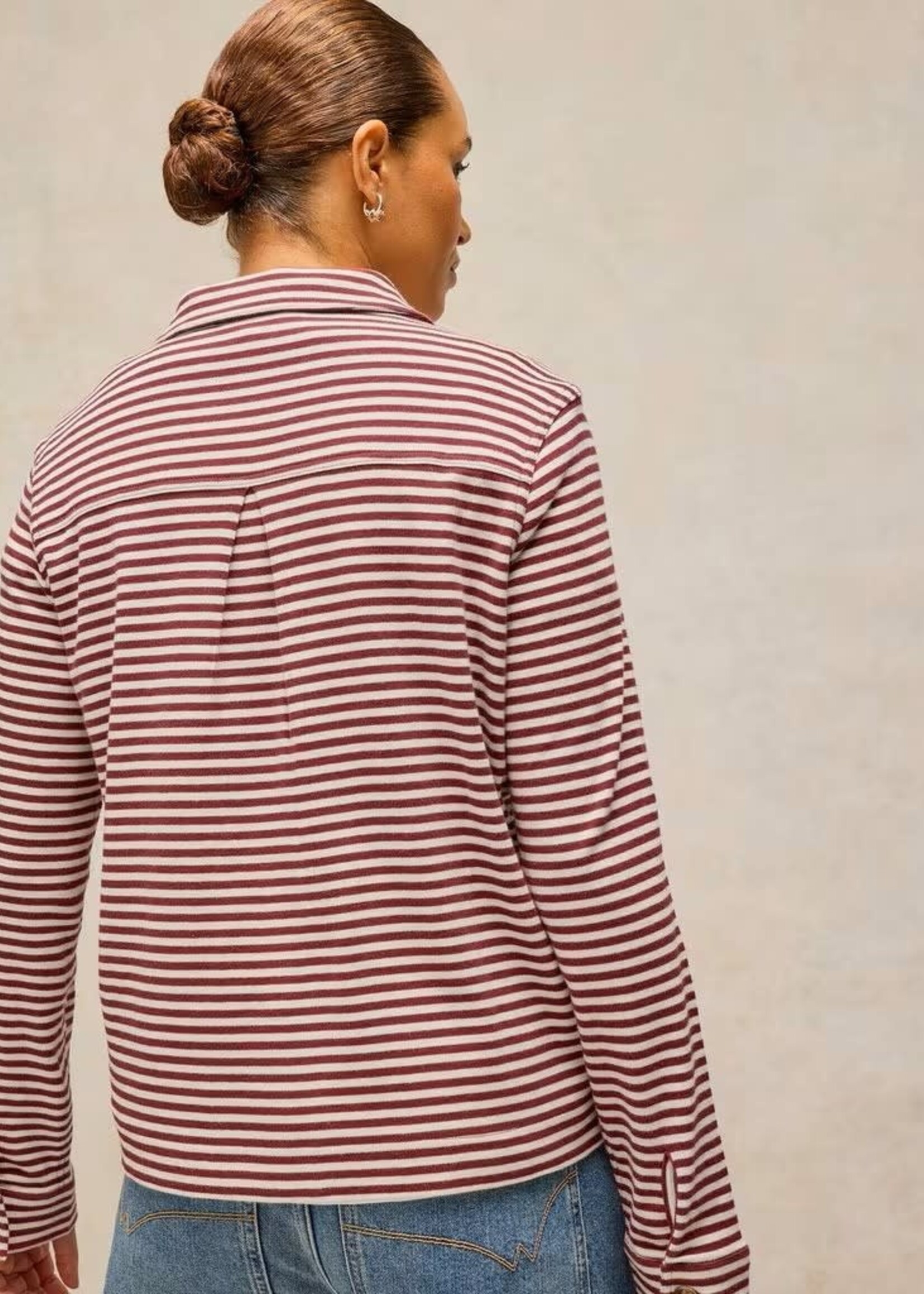 WHITE STUFF WHITE STUFF IMOGEN SHIRT PLUM MULTI STRIPE