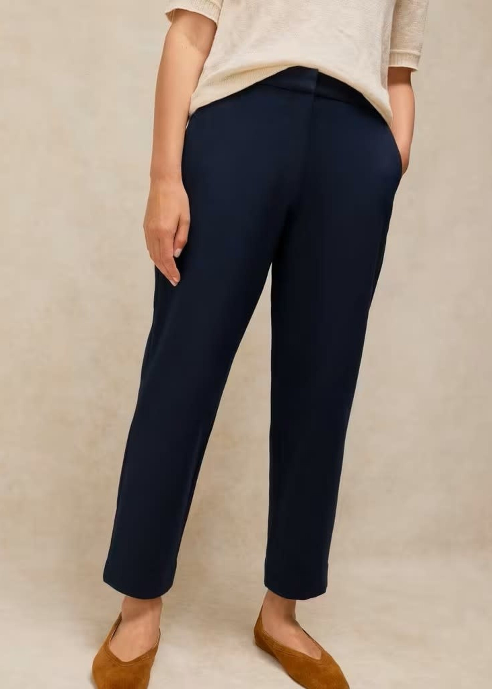 WHITE STUFF WHITE STUFF ILLY CROP STRAIGHT TROUSER DARK NAVY