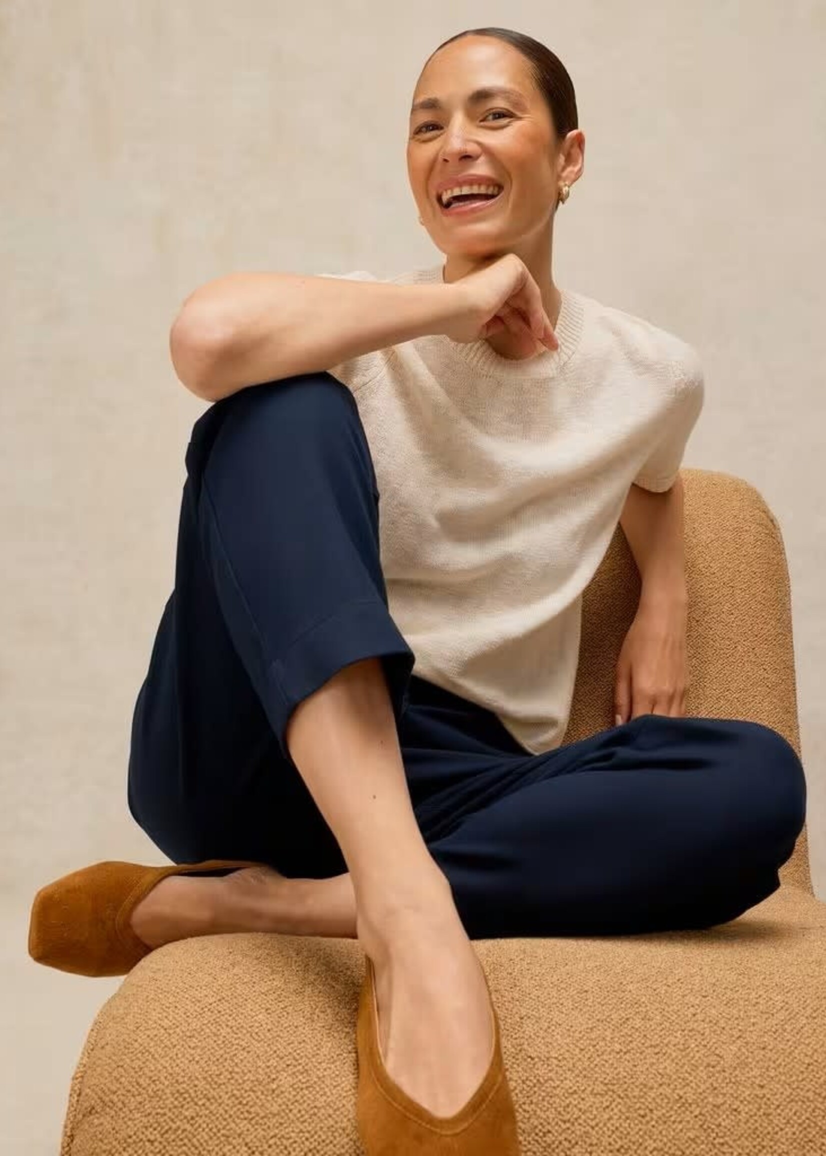 WHITE STUFF WHITE STUFF ILLY CROP STRAIGHT TROUSER DARK NAVY