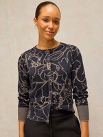 WHITE STUFF WHITE STUFF LOIS PRINT CARDIGAN NAVY