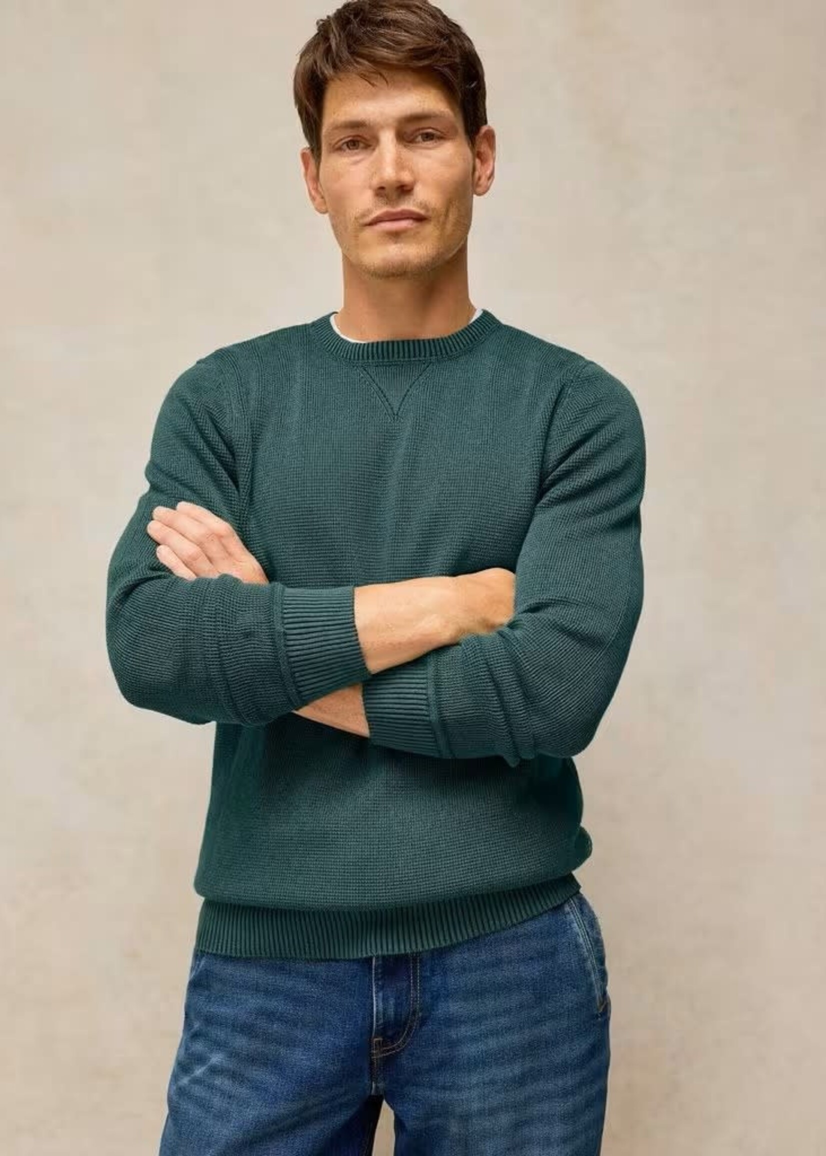 WHITE STUFF WHITE STUFF ATTADALE CREW NECK DARK GREEN