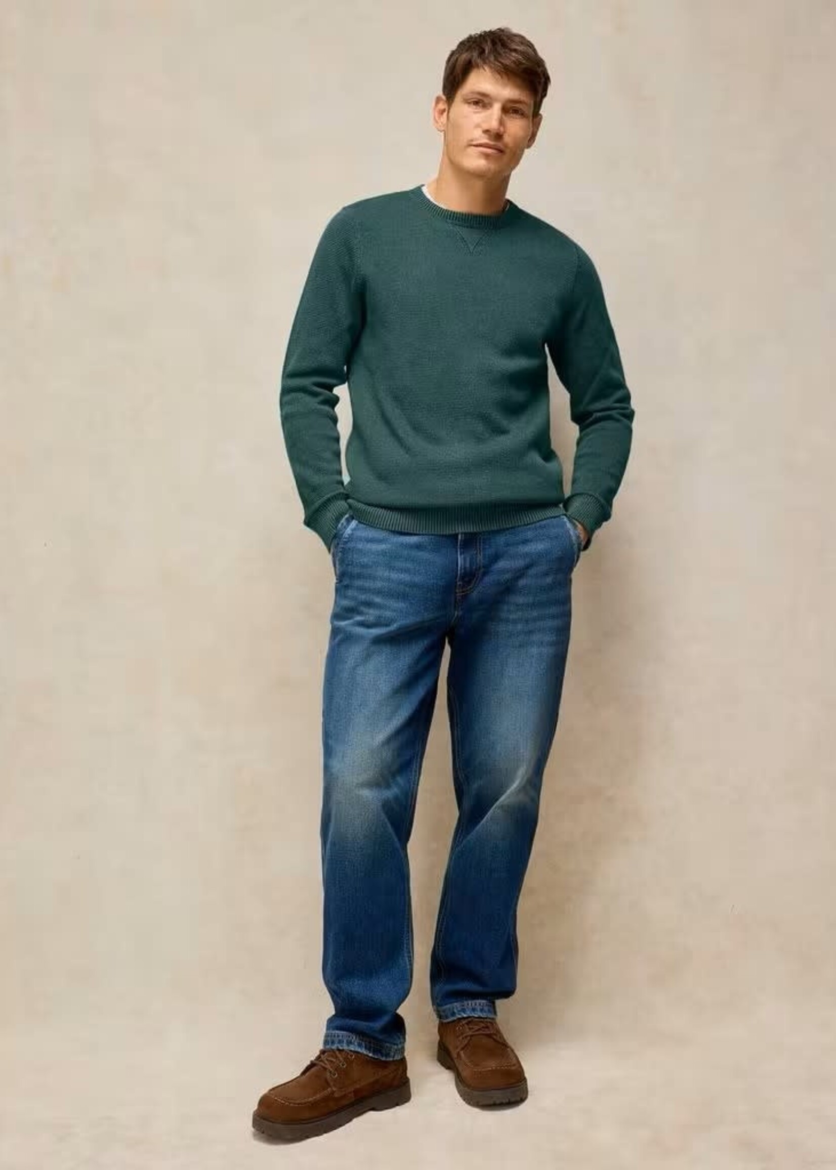 WHITE STUFF WHITE STUFF ATTADALE CREW NECK DARK GREEN