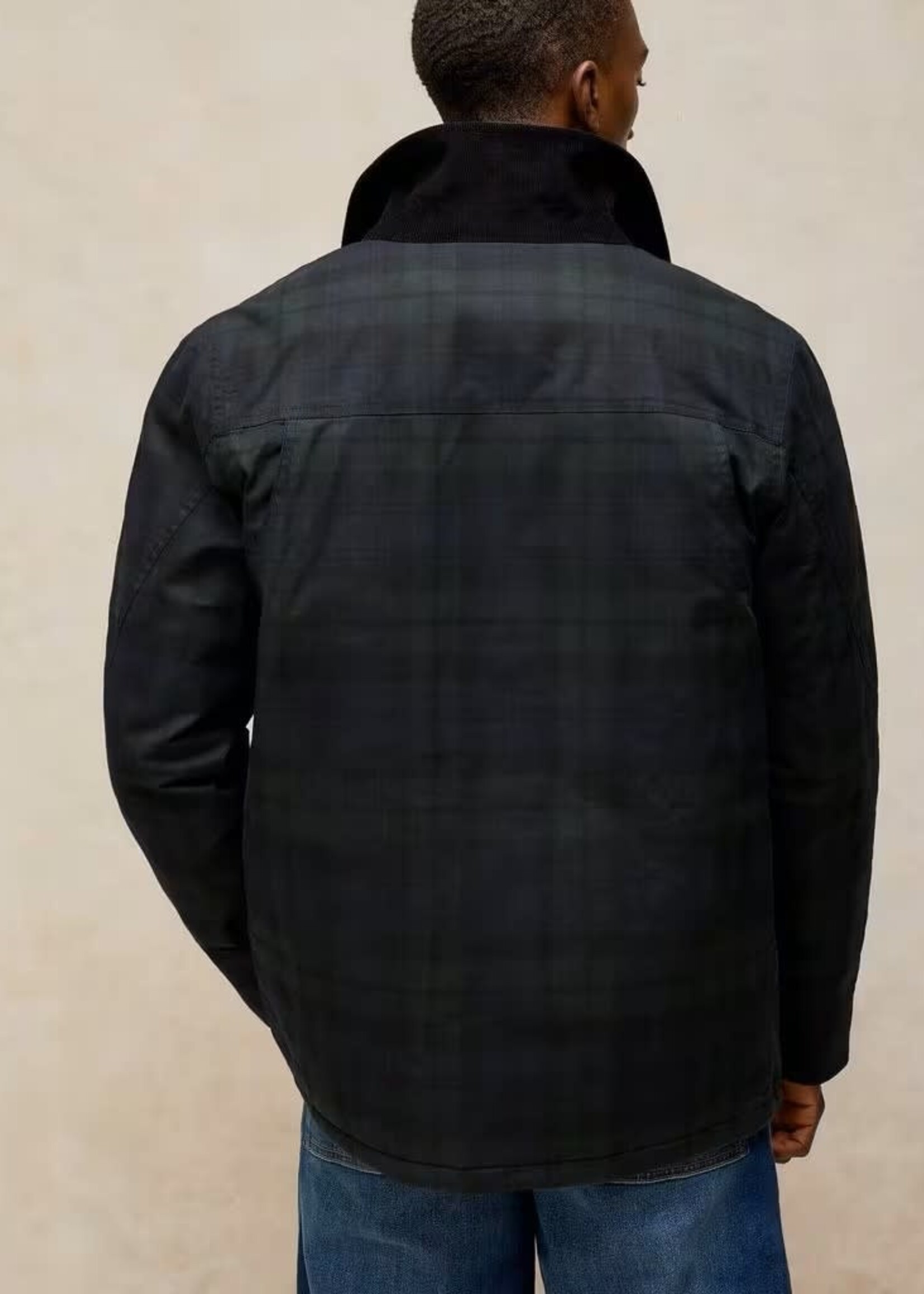 WHITE STUFF WHITE STUFF FILEY CHECK WAX JACKET NAVY MULTI