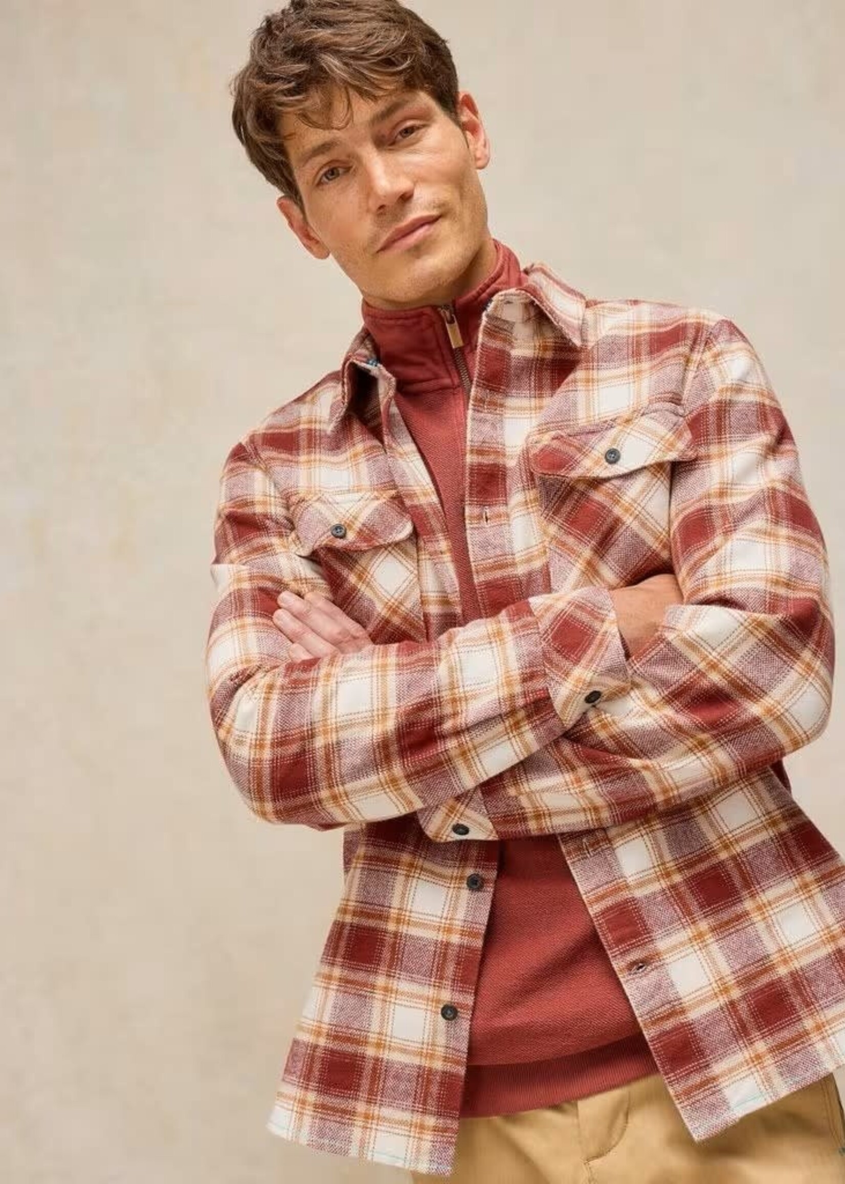 WHITE STUFF WHITE STUFF DARWEN CHECK SHIRT JACKET RED MULTI