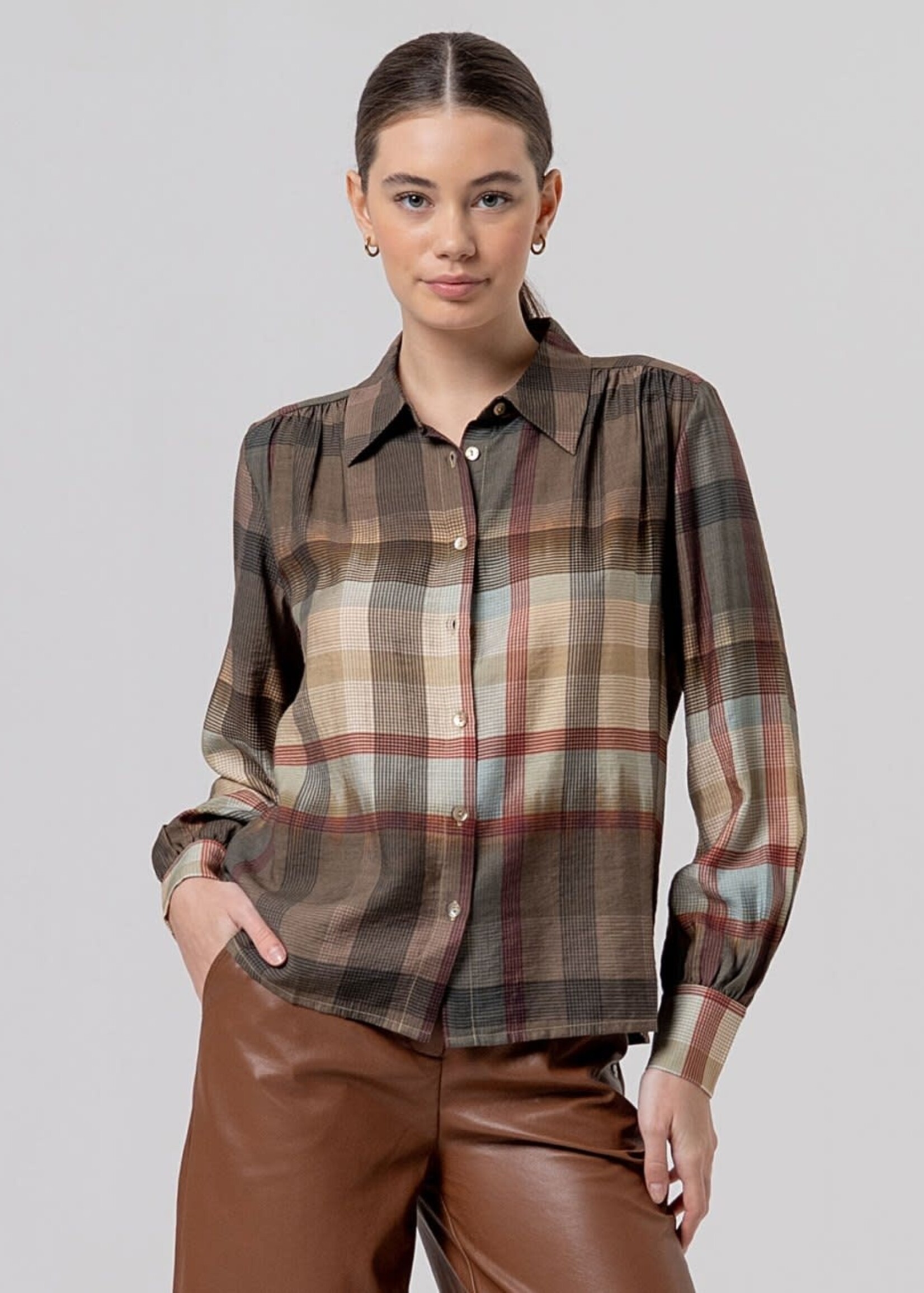 SURKANA SURKANA PUFF SHOULDER BLOUSE LIGHT CAMEL