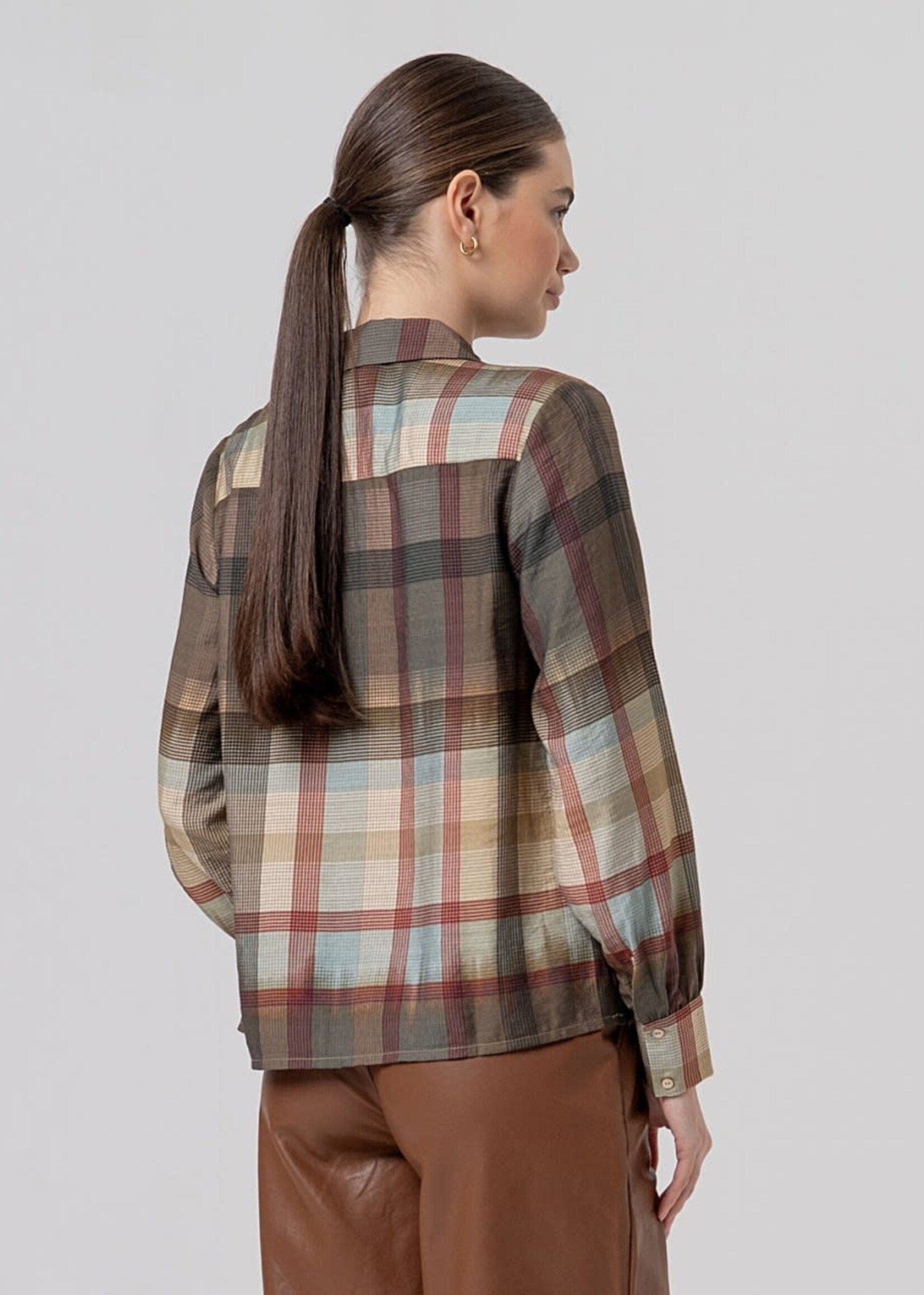 SURKANA SURKANA PUFF SHOULDER BLOUSE LIGHT CAMEL