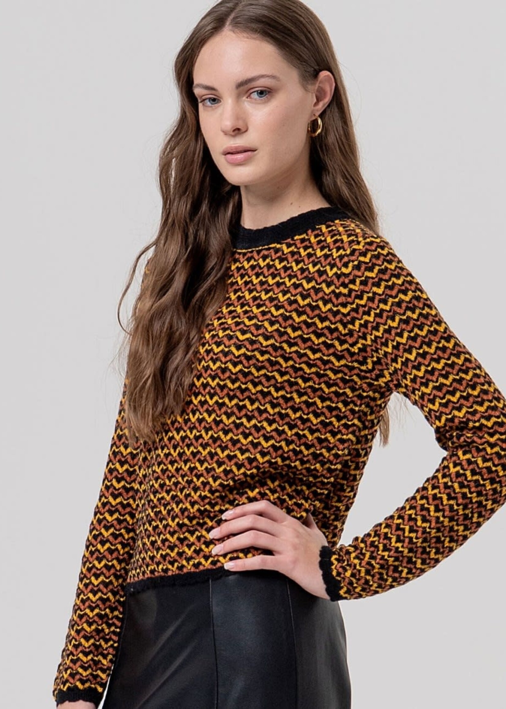 SURKANA SURKANA TEXTURED CREW NECK SWEATER BLACK