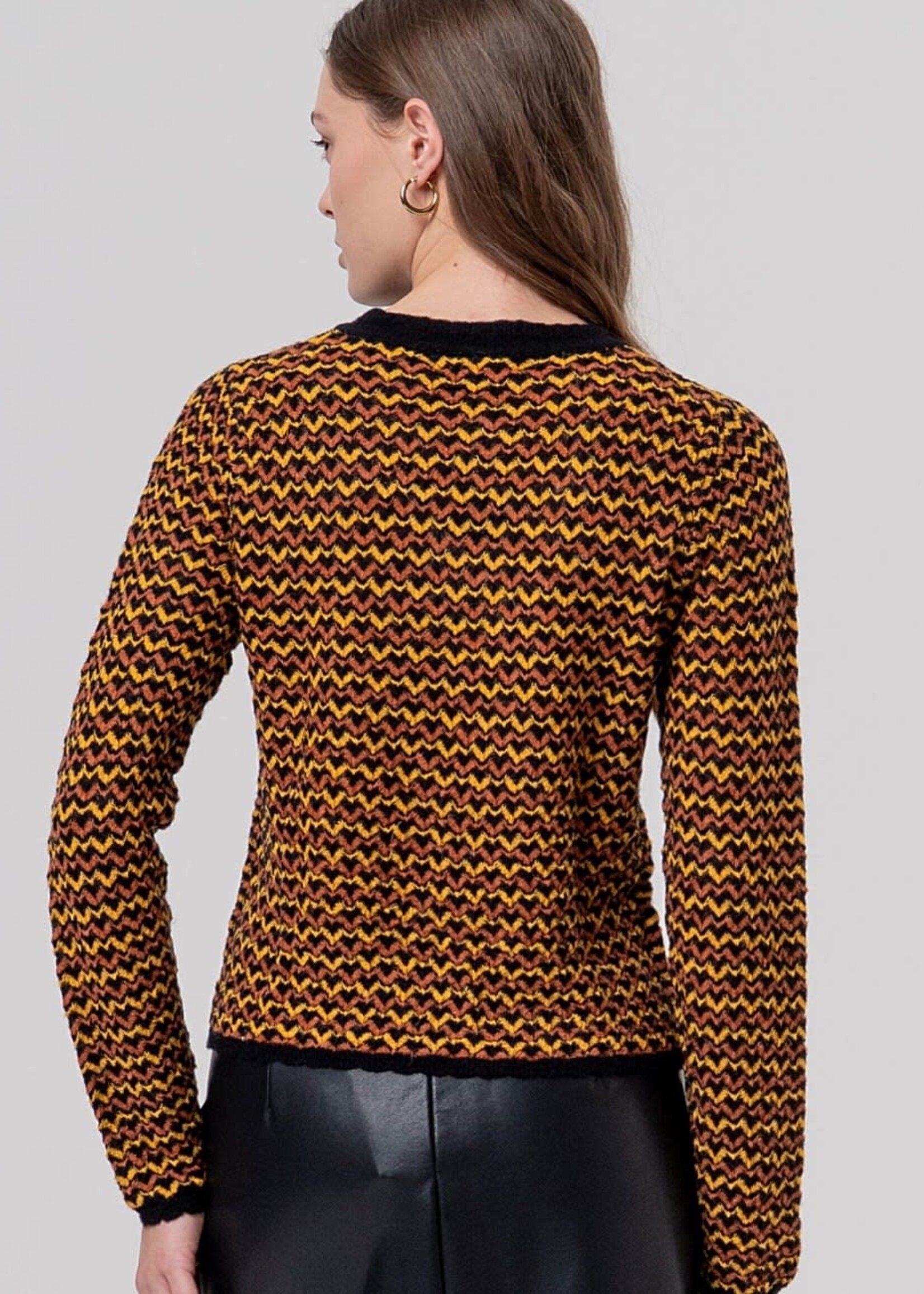 SURKANA SURKANA TEXTURED CREW NECK SWEATER BLACK