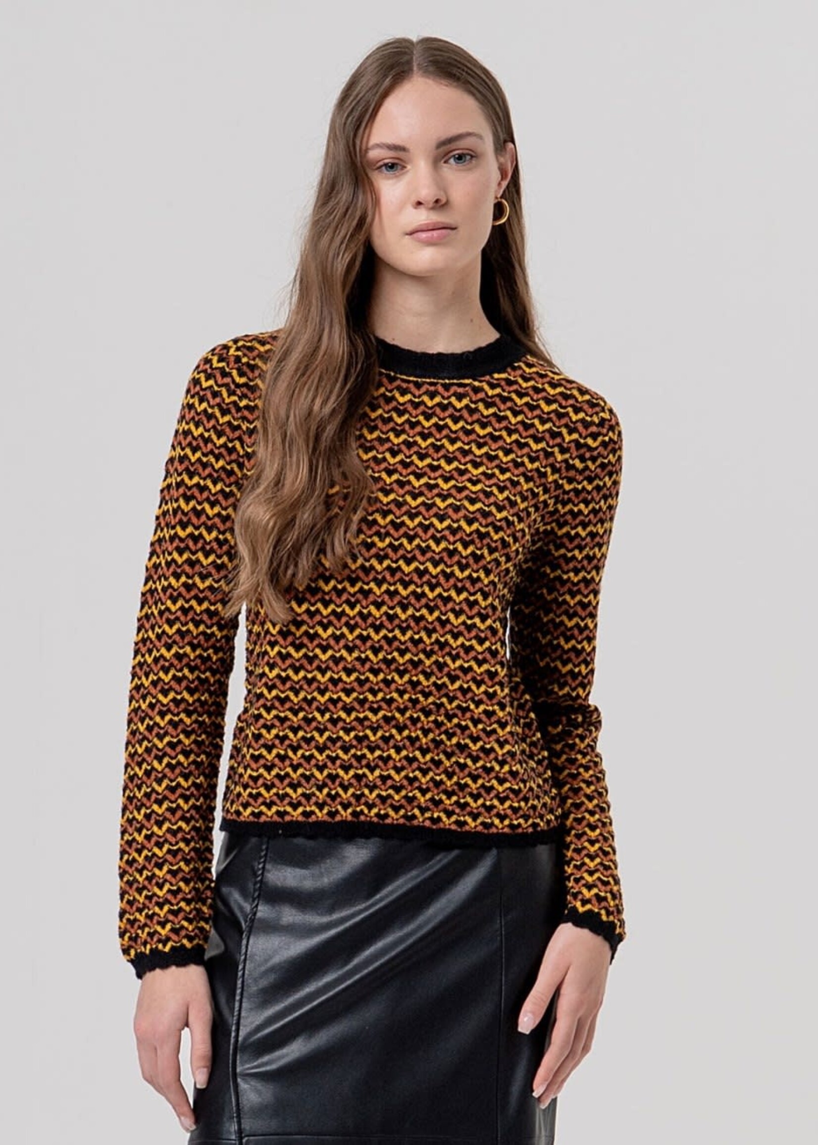 SURKANA SURKANA TEXTURED CREW NECK SWEATER BLACK