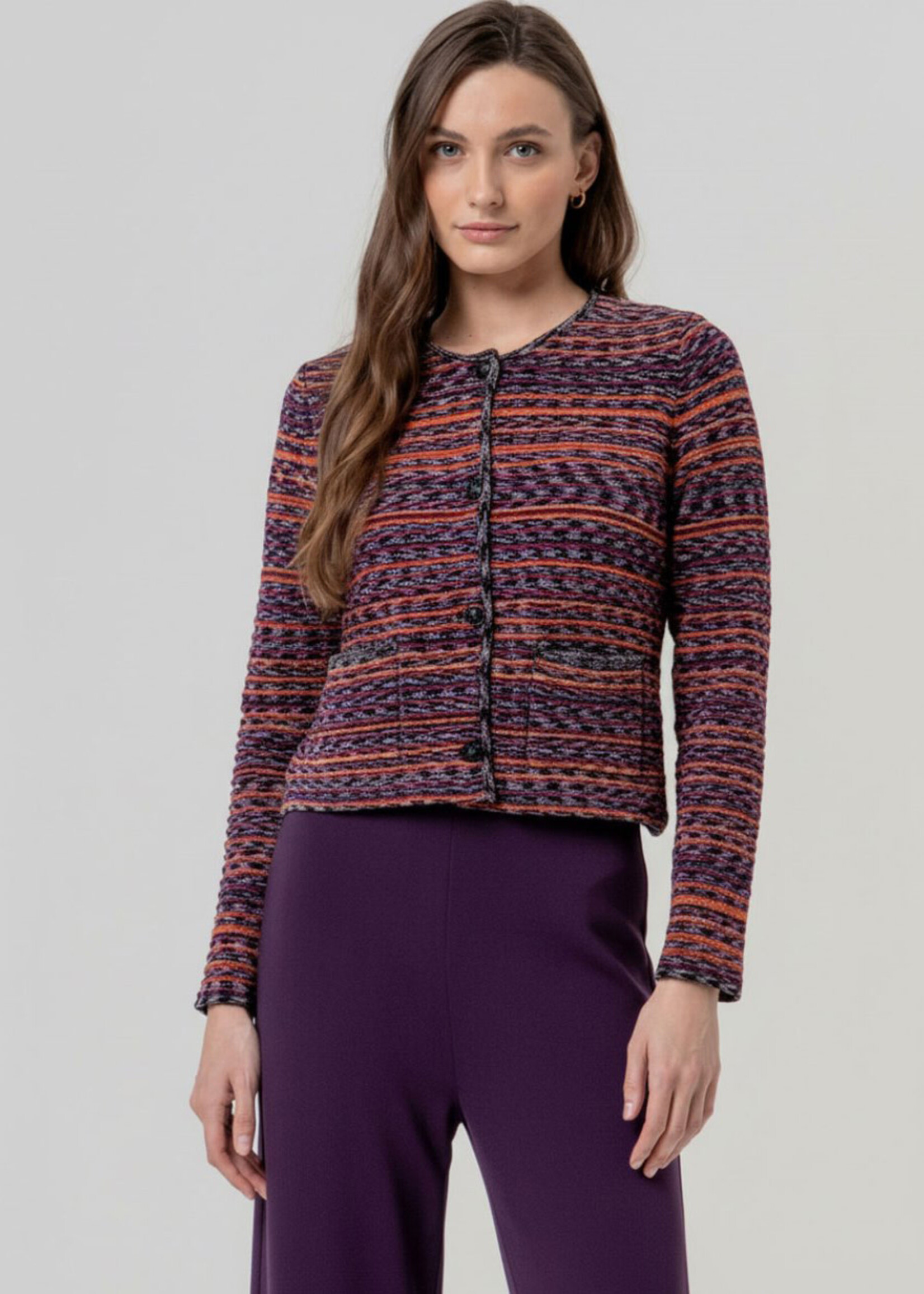 SURKANA SURKANA TEXTURED CROPPED JACKET CHERRY