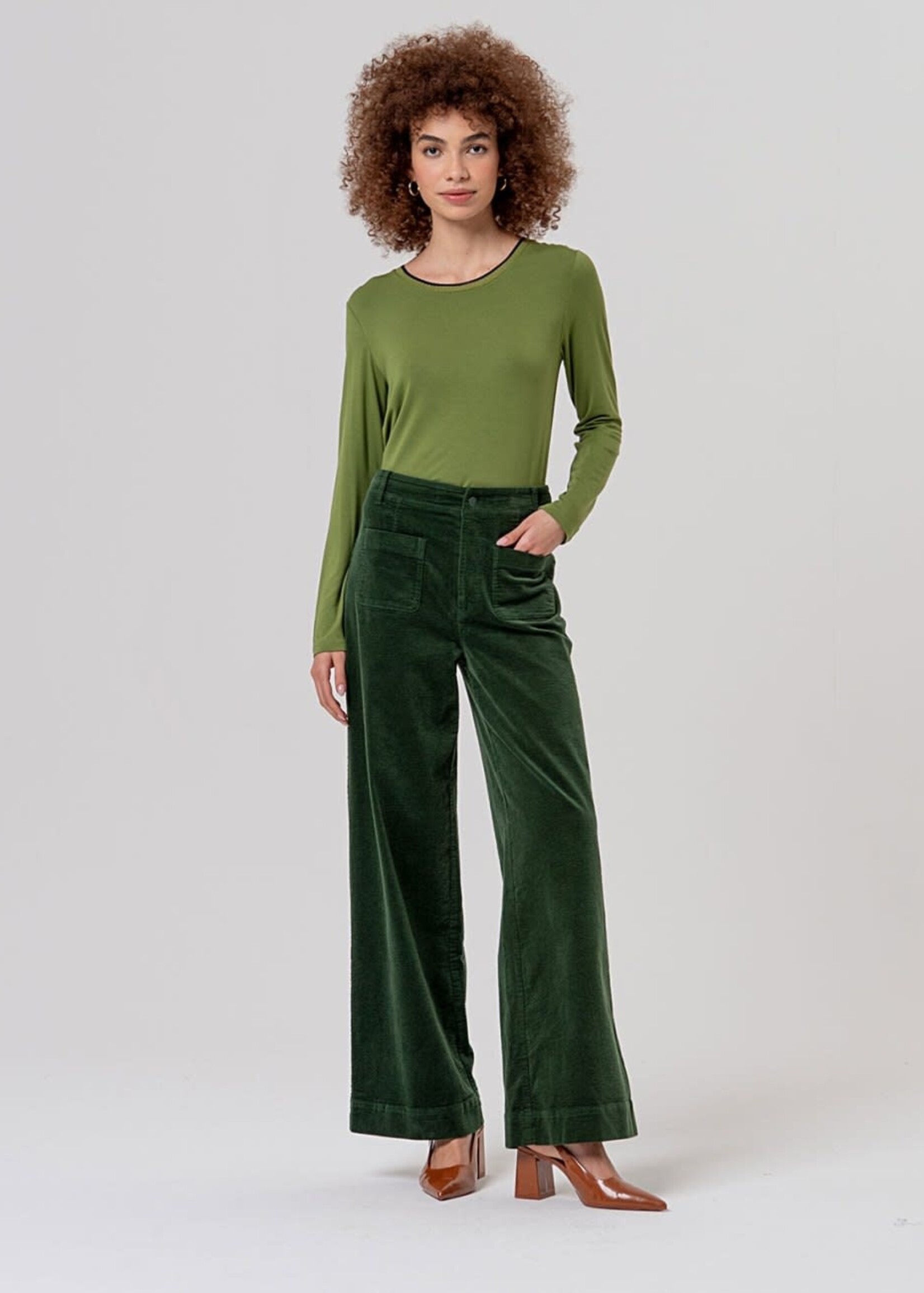 SURKANA SURKANA WIDE LEG TROUSER CORDED PATCH POCKETS KHAKI