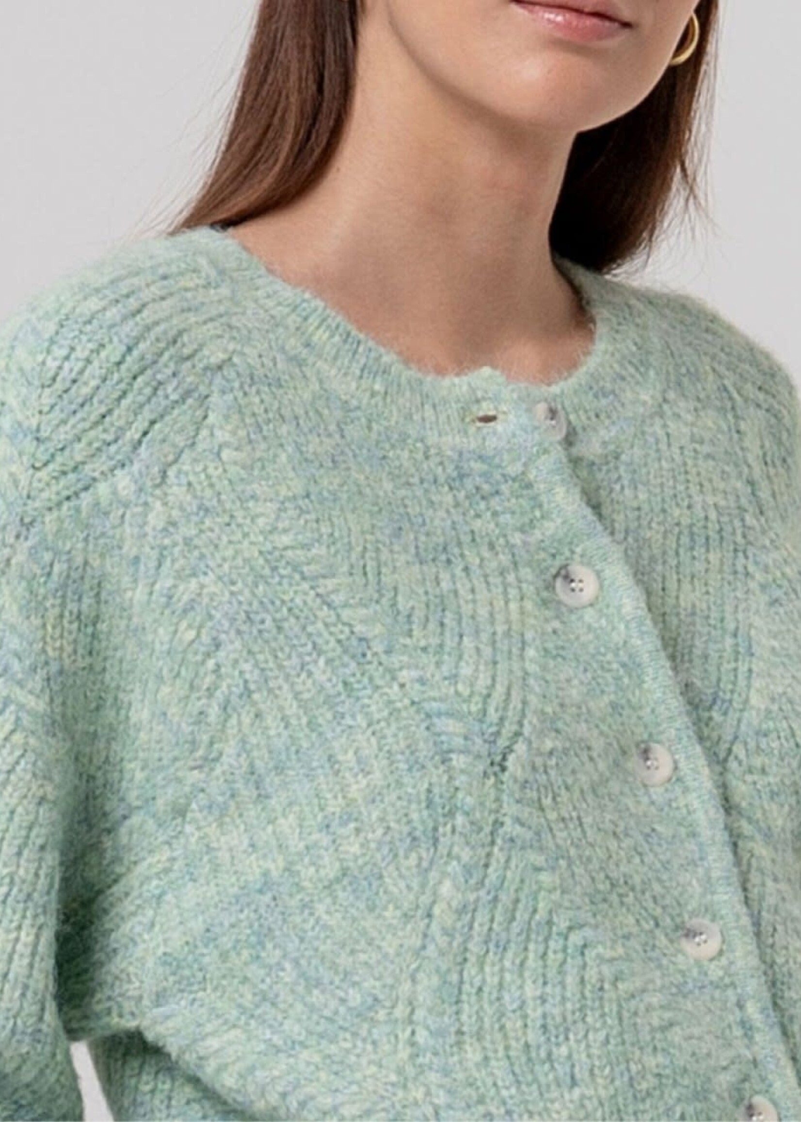 SURKANA SURKANA CABLE CREW NECK CARDIGAN APPLE GREEN 566SANI333 100