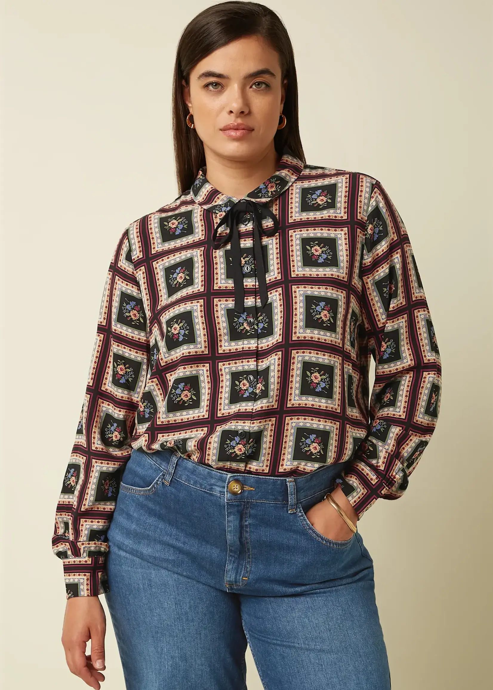 KING LOUIE KING LOUIE MAISIE BLOUSE MELROSE BLACK