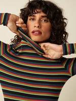 KING LOUIE KING LOUIE ROLLNECK TOP LOTTIE STRIPE BOTANICAL GREEN